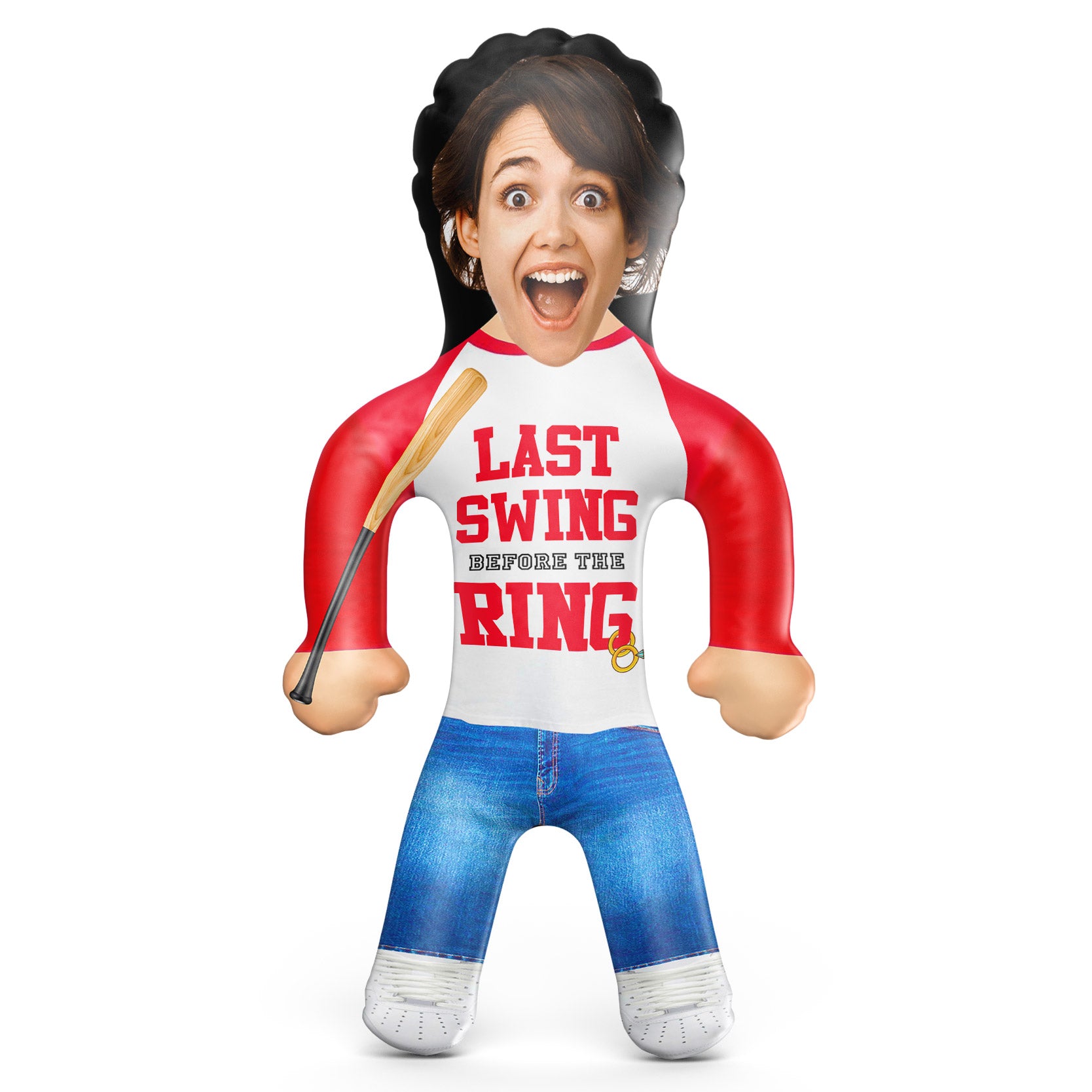 Last Swing Before The Ring Baseball Blow Up Doll