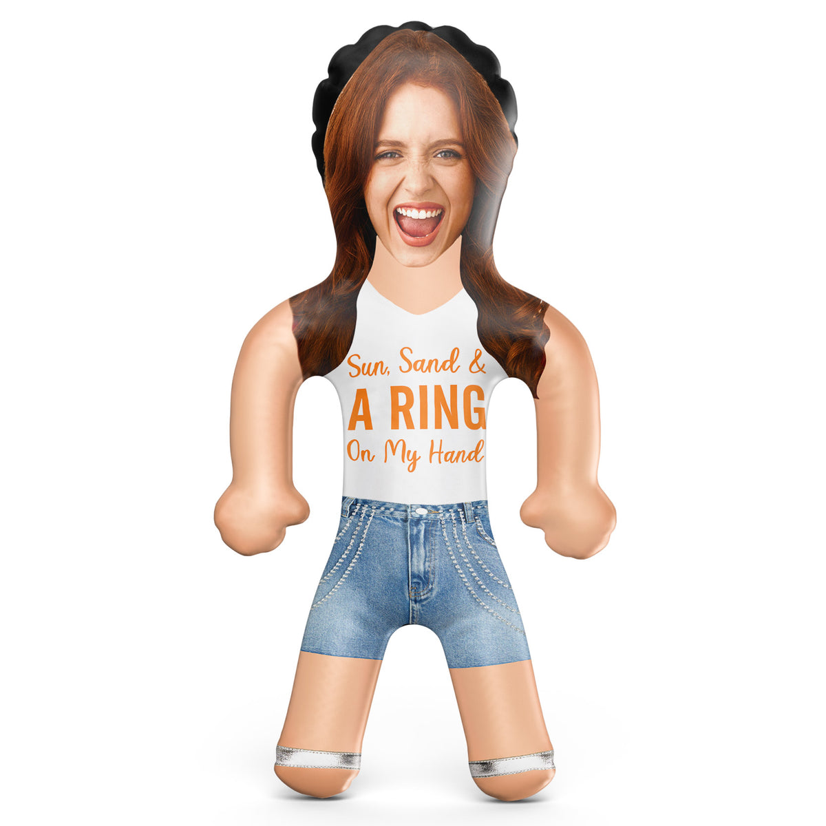 Sun, Sand & A Ring On My Hand Blow Up Doll