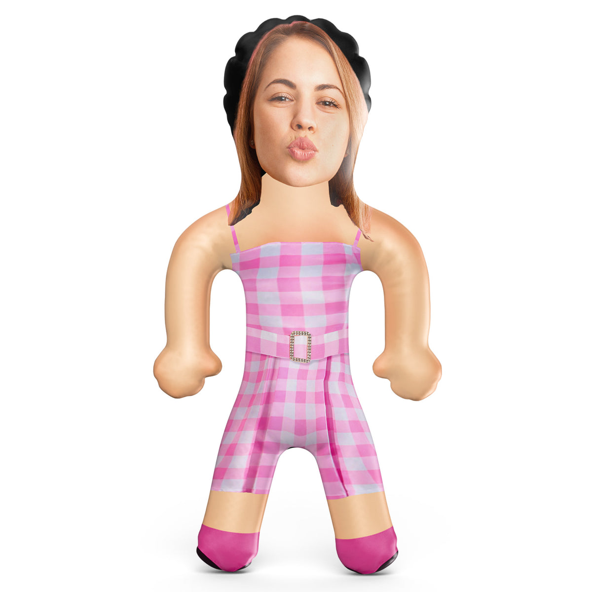 Pink Checkered Dress Blow Up Doll