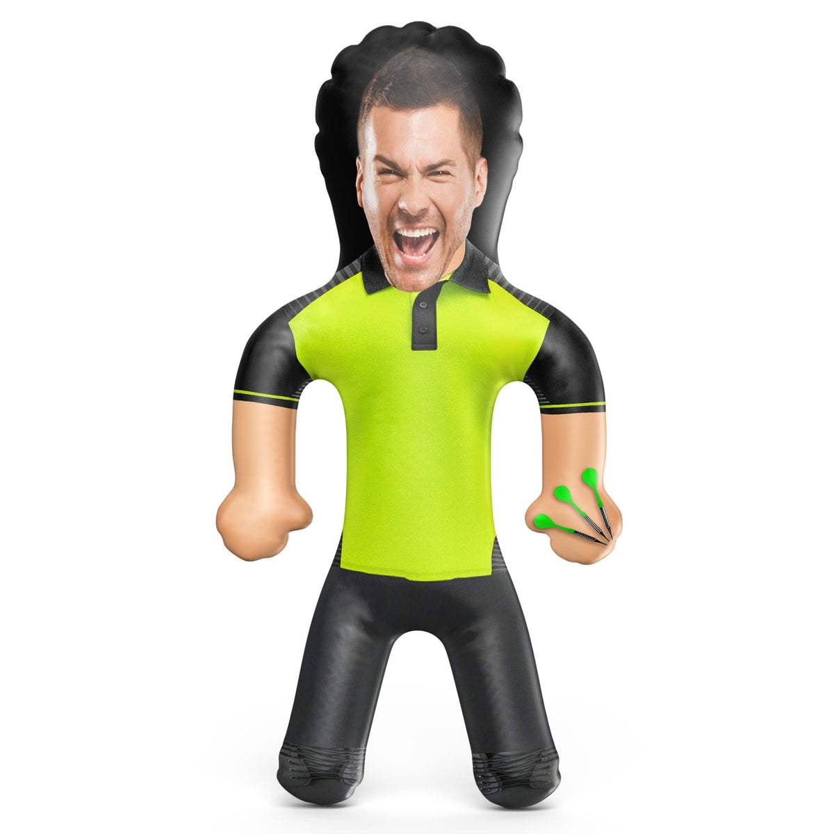Darts Player Yellow Short Blow Up Doll