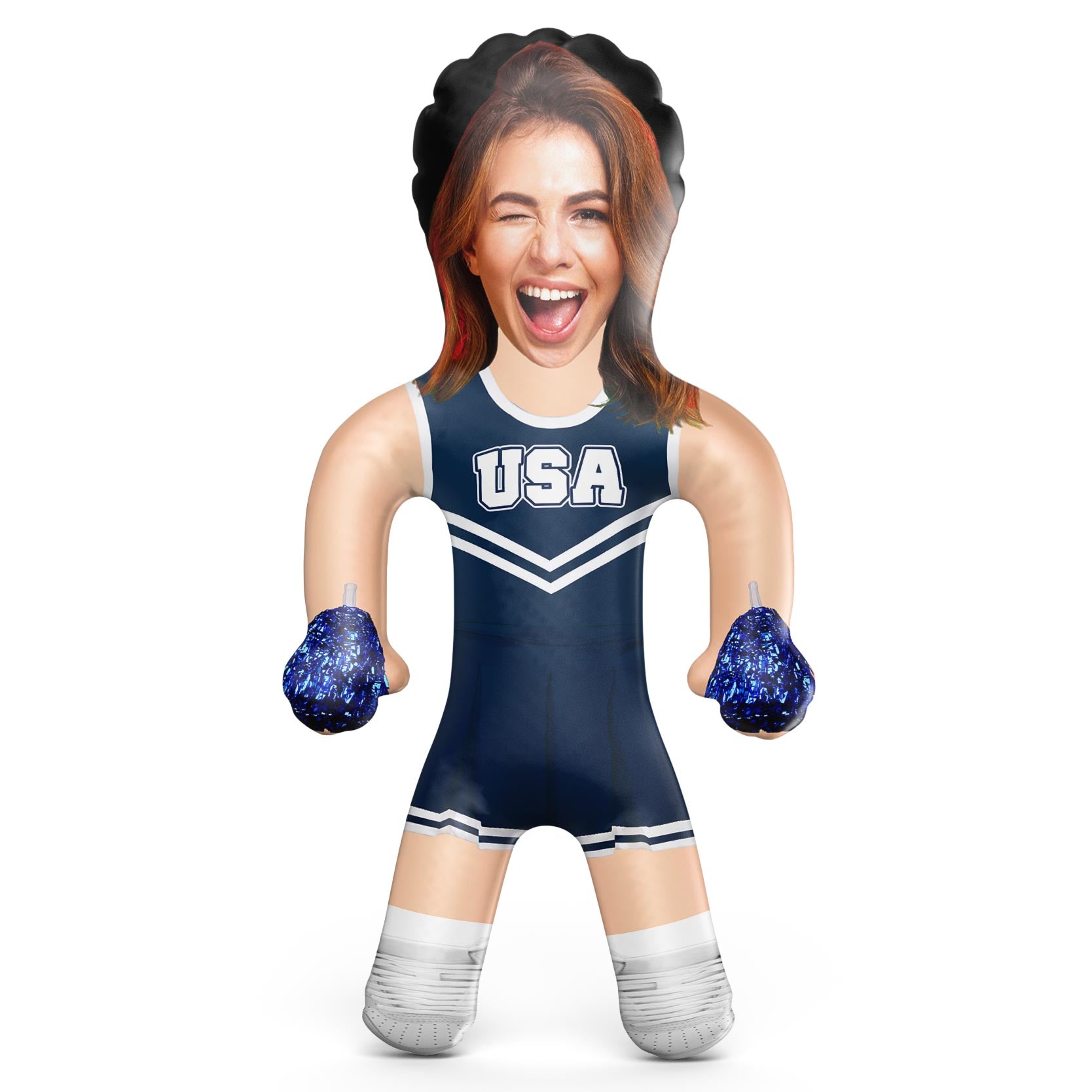 USA Cheerleader Navy Blow Up Doll