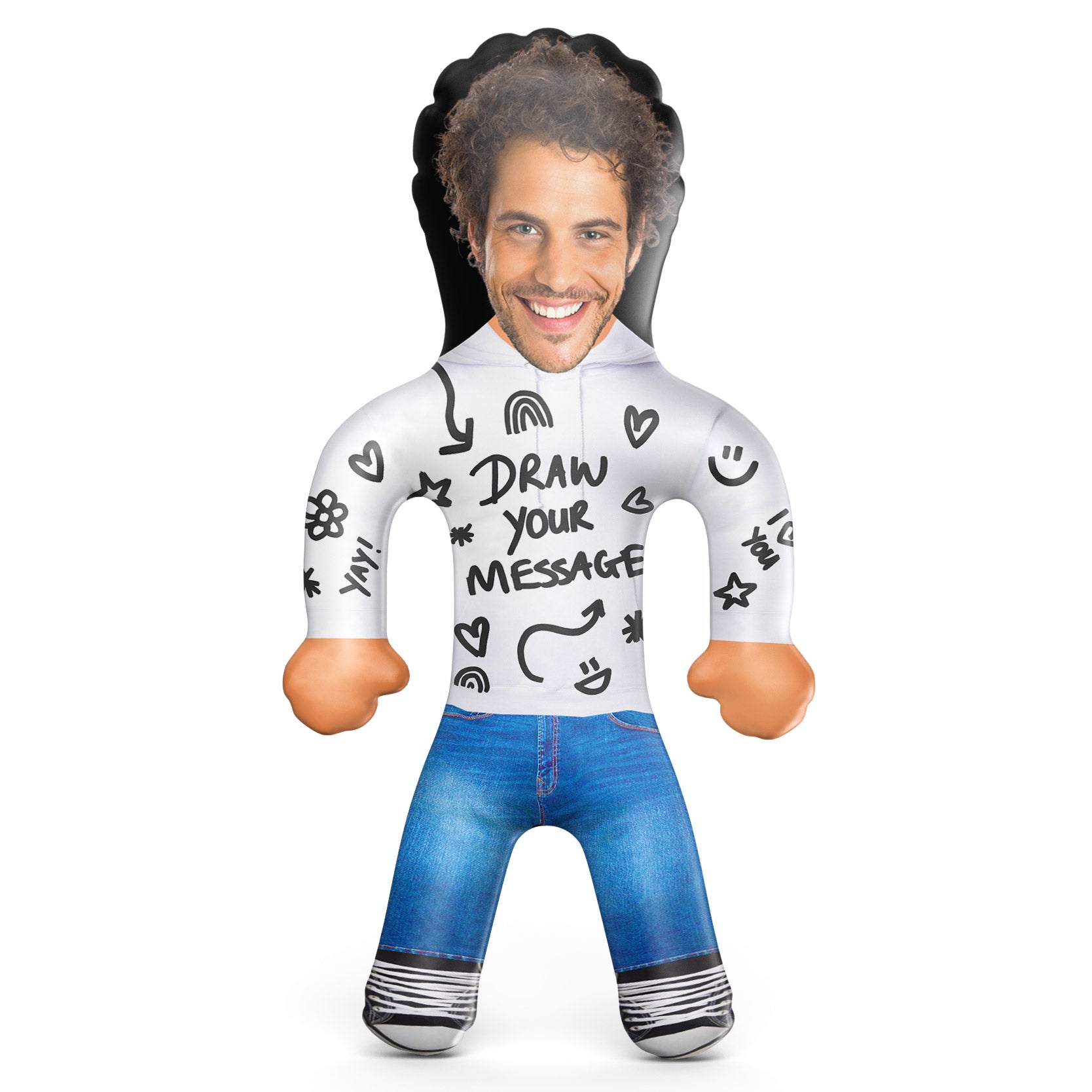 White Hoodie with jeans Blow Up Doll