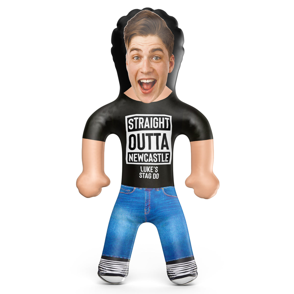 Straight Outta *Place* - *Your Name's* Stag Do Blow Up Doll