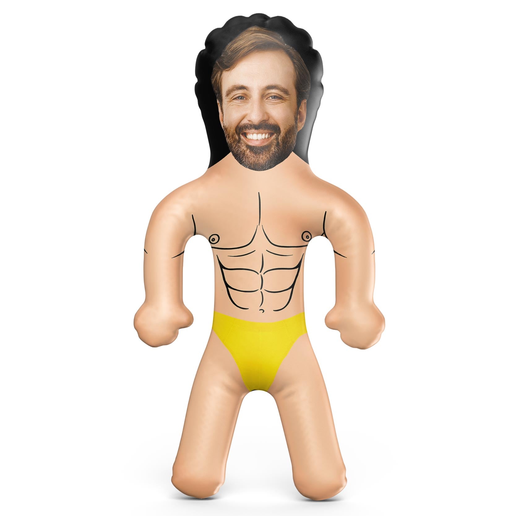Muscle Guy Yellow Swimmers Blow Up Doll