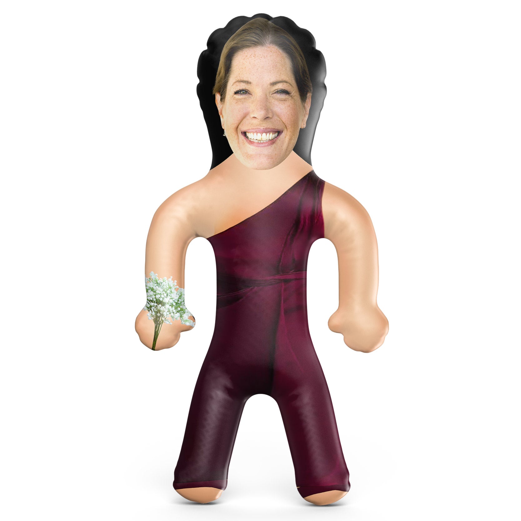 Bridesmaid Dress - Burgundy/Wine Blow Up Doll