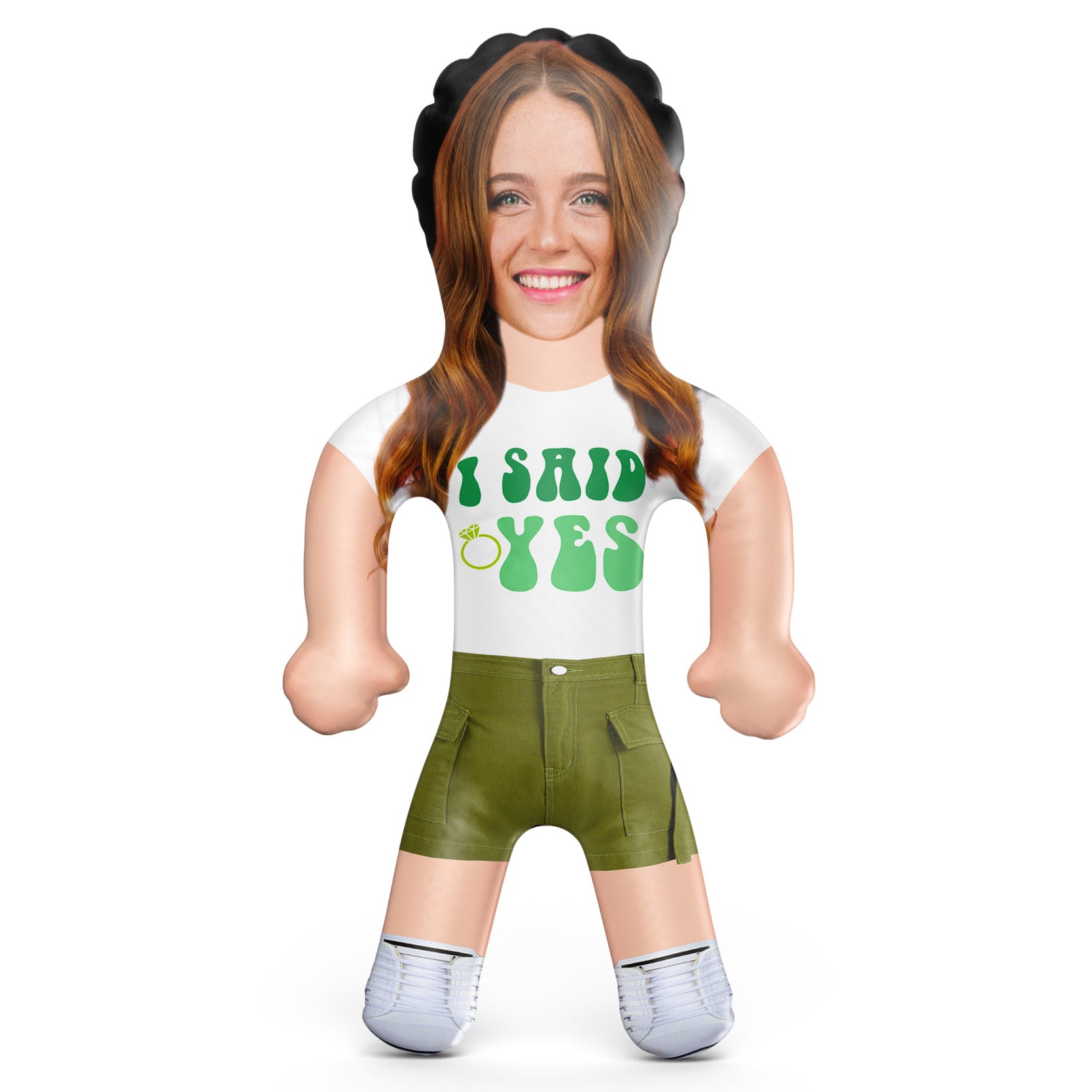 I Said Yes Engagement Tee Green Blow Up Doll