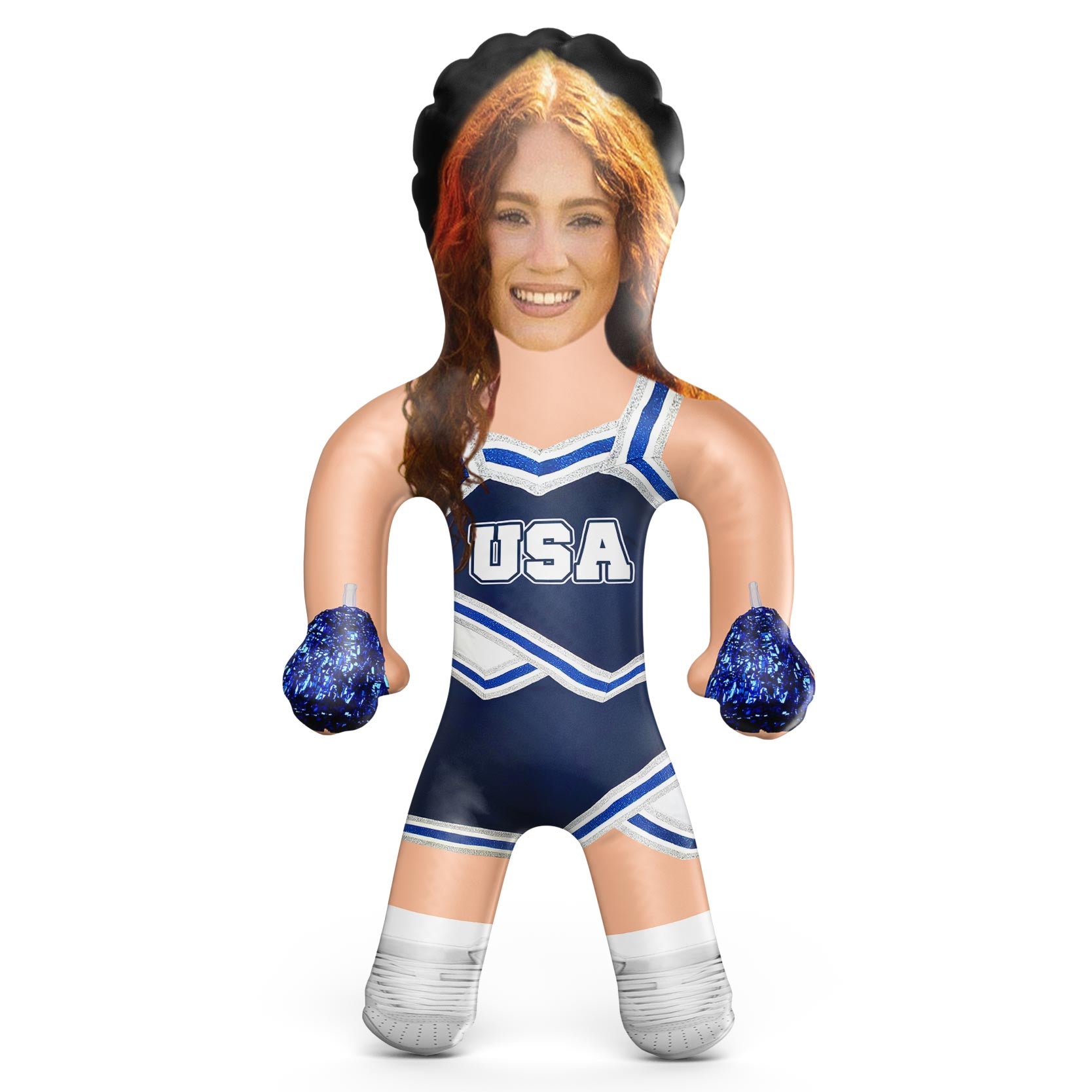USA Cheerleader Navy White Blow Up Doll