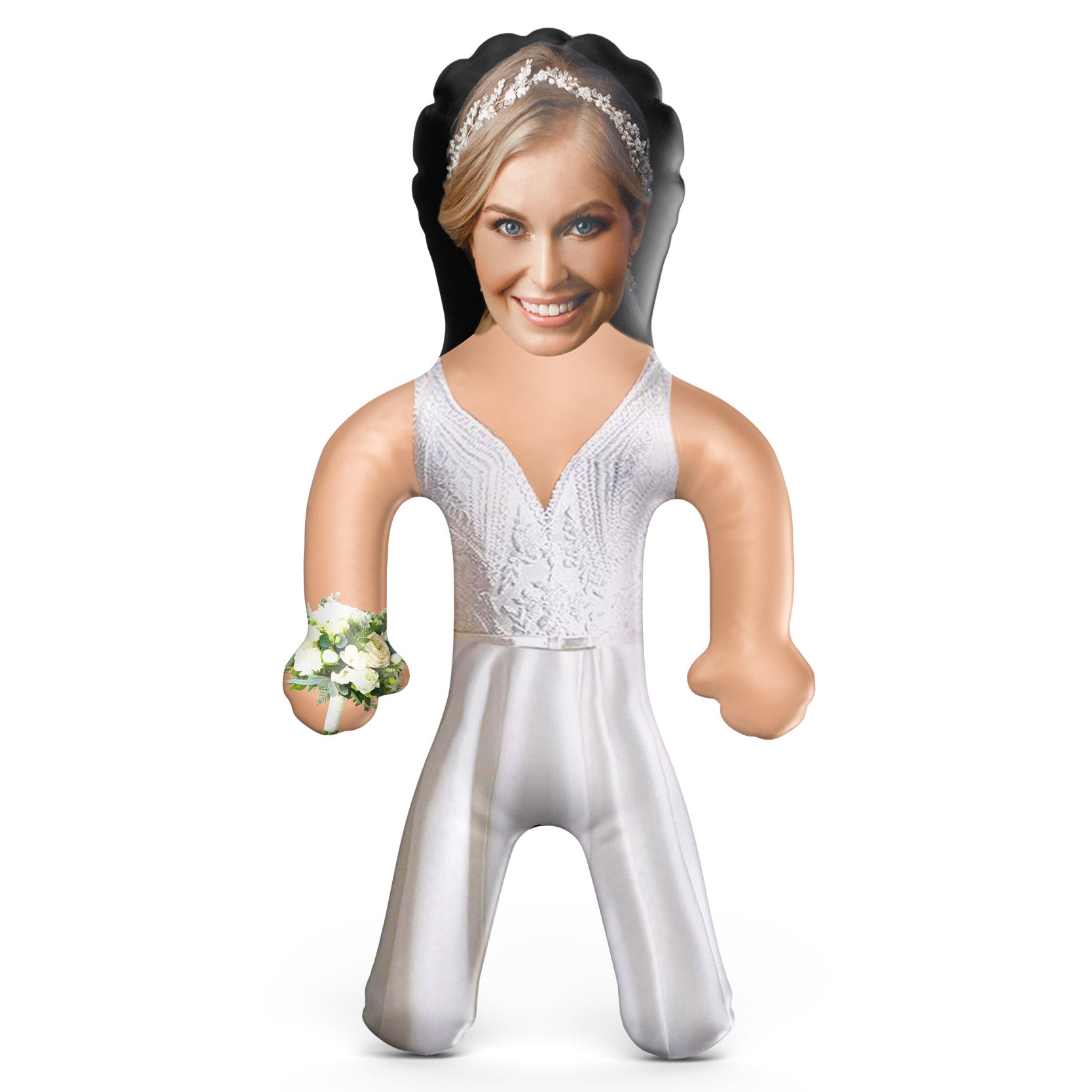 Bride Wedding Dress With V-Neck Blow Up Doll