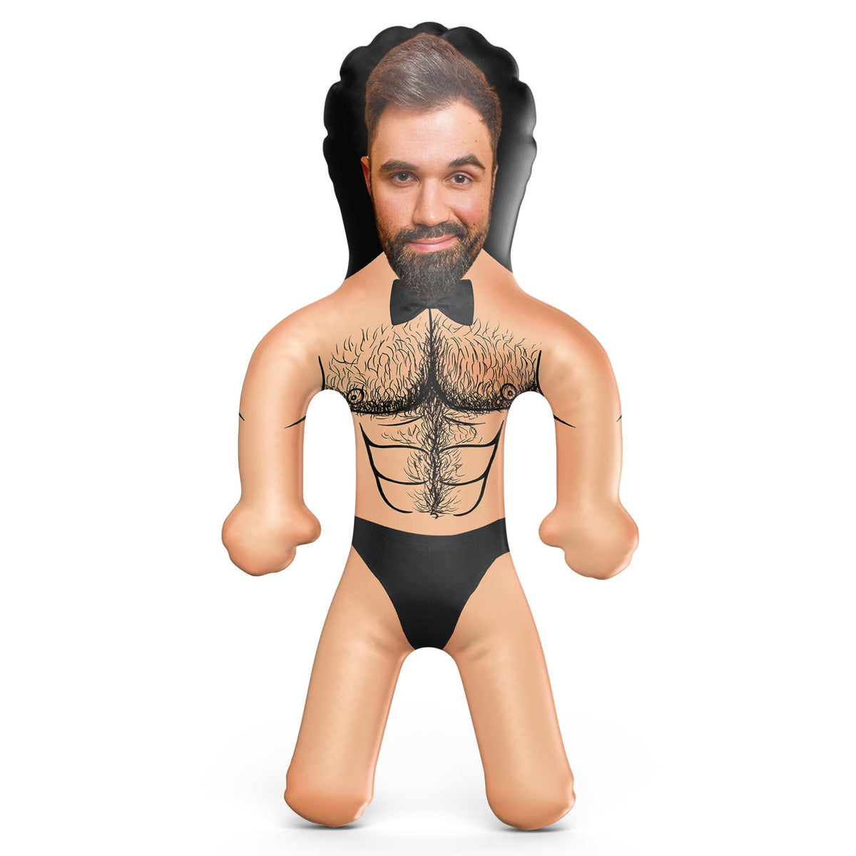 Hairy Chest Bow Tie Stud Blow Up Doll