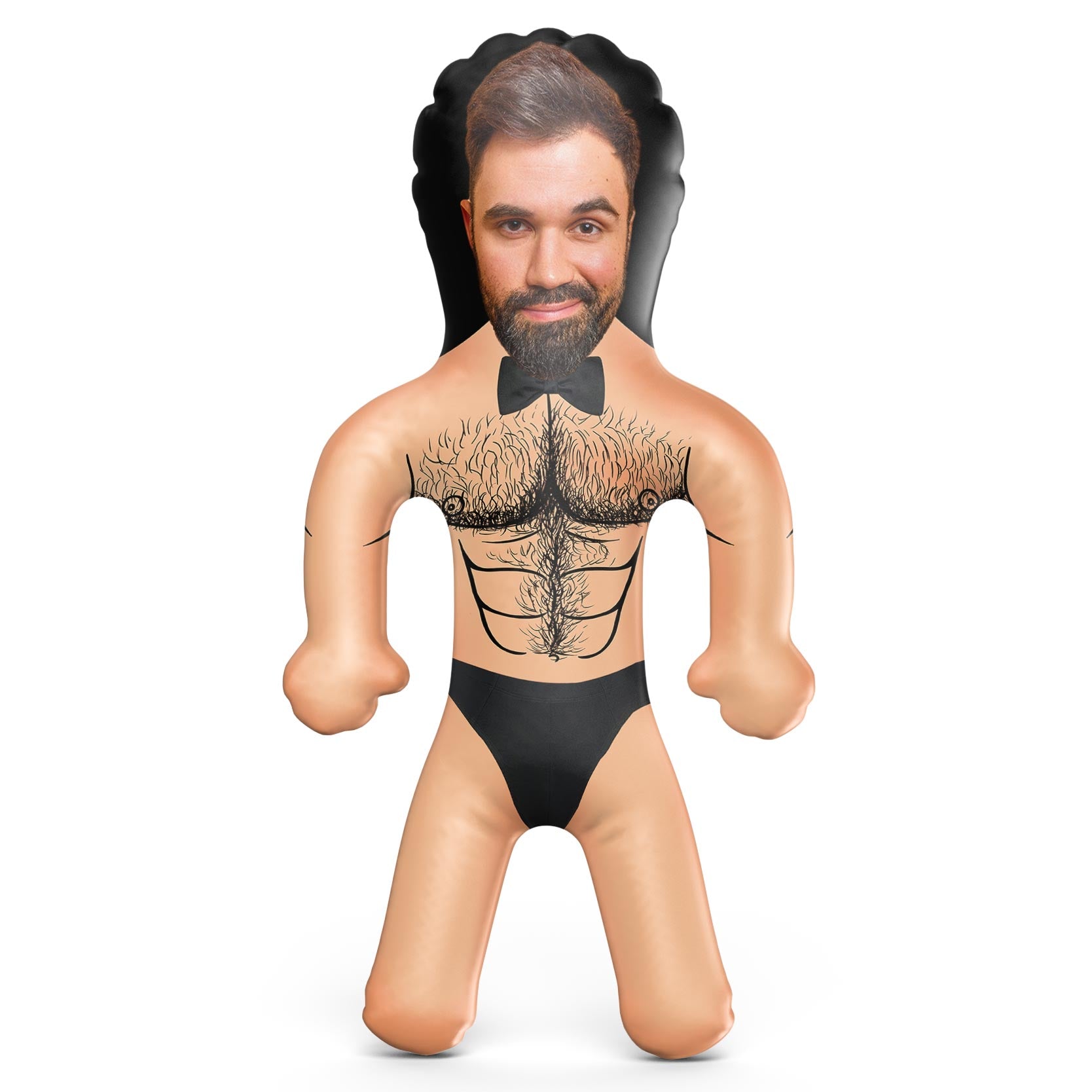 Hairy Chest Bow Tie Stud Blow Up Doll