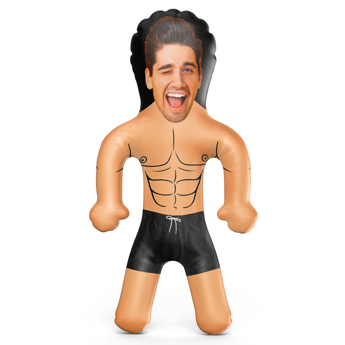 Muscle Guy Black Trunks Blow Up Doll