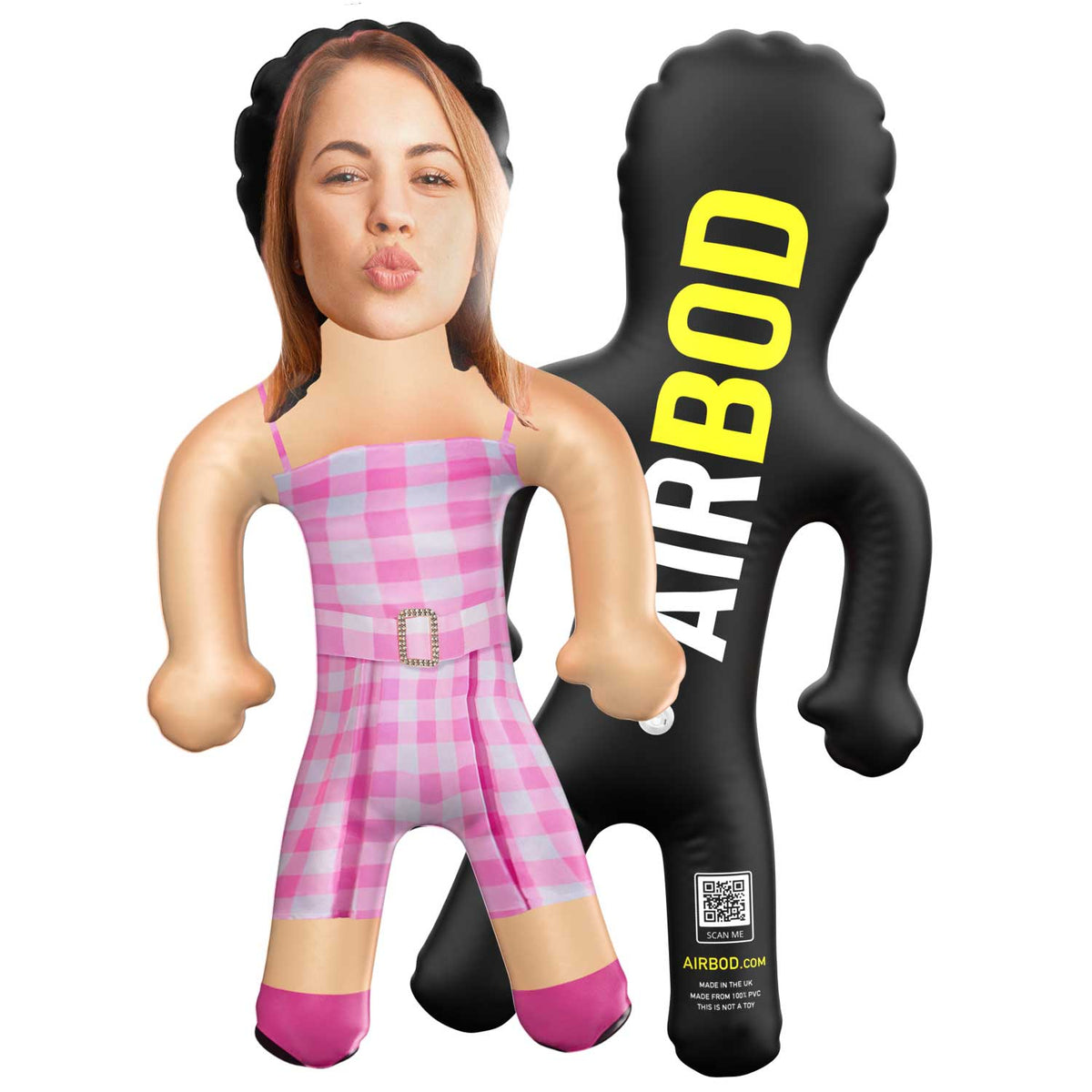 Pink Checkered Dress Blow Up Doll