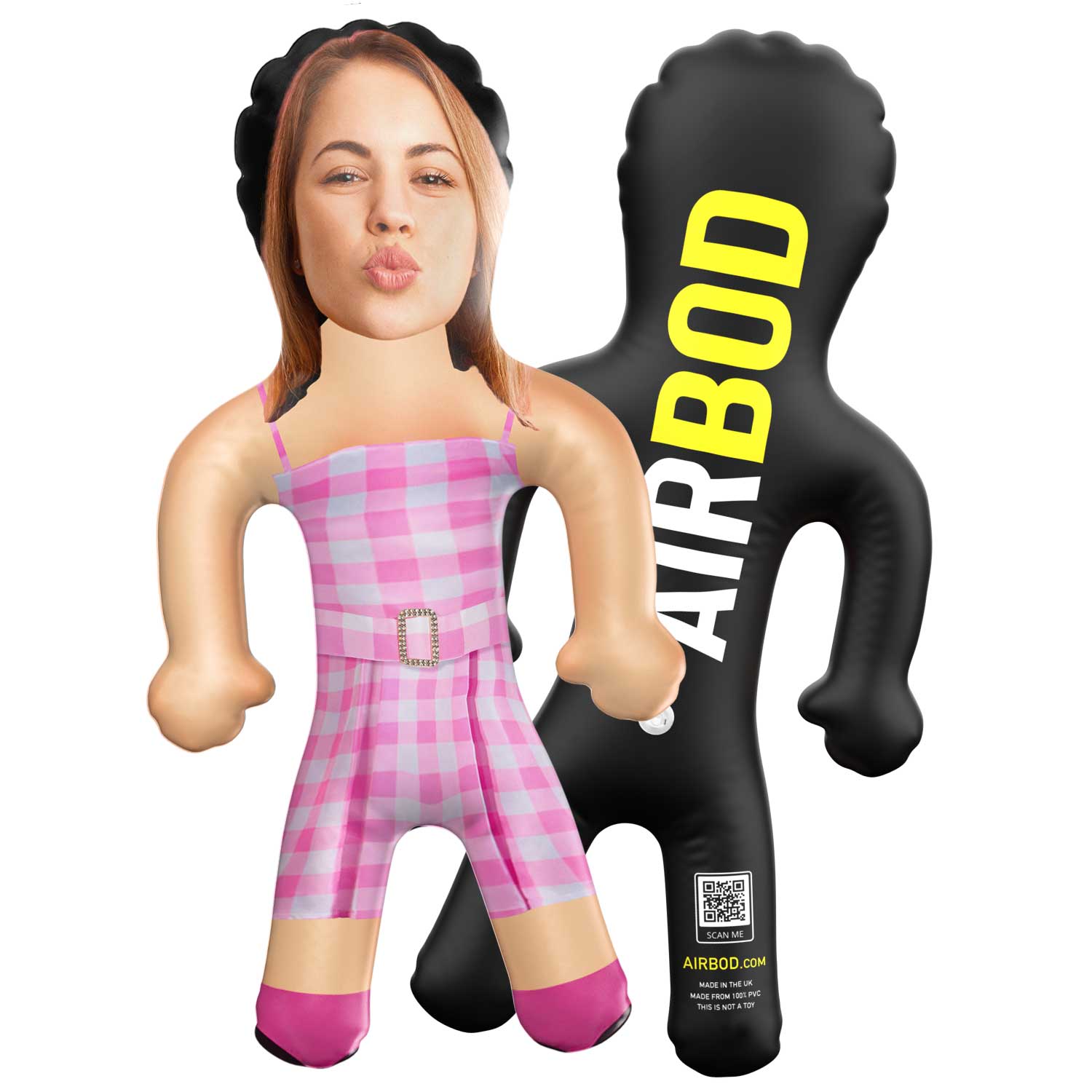 Pink Checkered Dress Blow Up Doll