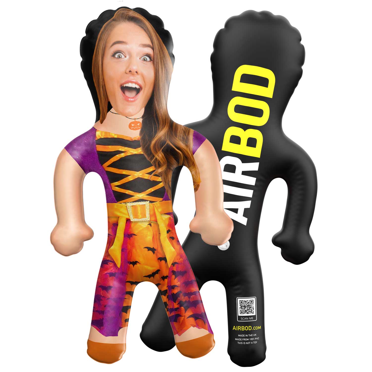 Pumpkin and Bats Costume Blow Up Doll