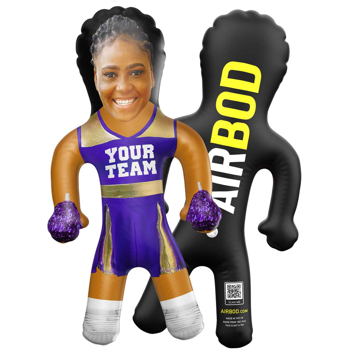 Your Team Cheerleader Purple Blow Up Doll