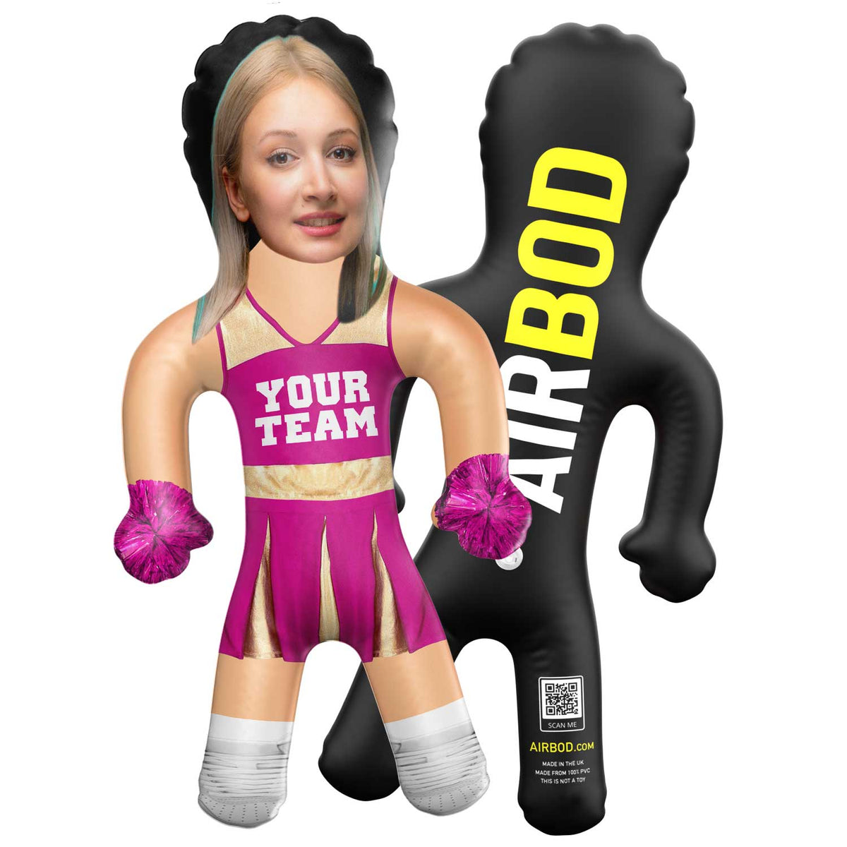 Your Team Cheerleader Pink Blow Up Doll