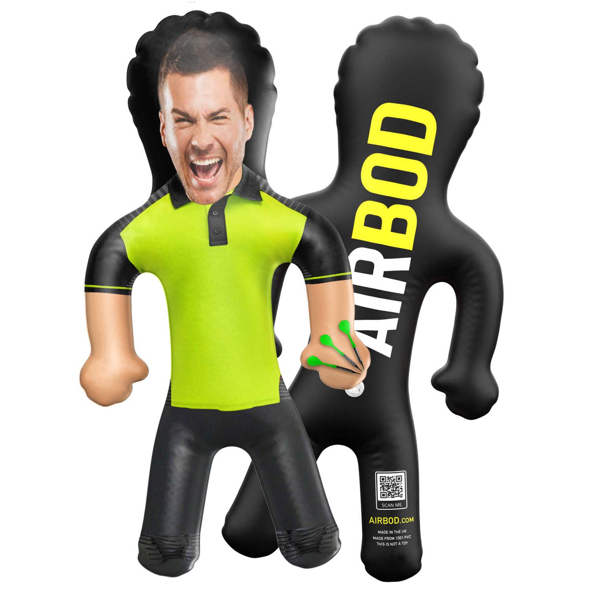 Darts Player Yellow Short Blow Up Doll