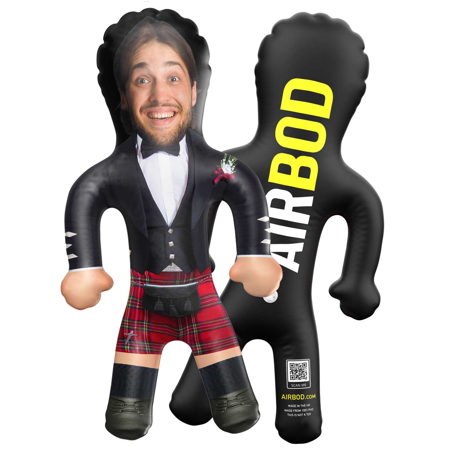 Black Suit Jacket With Royal Stewart Kilt Blow Up Doll