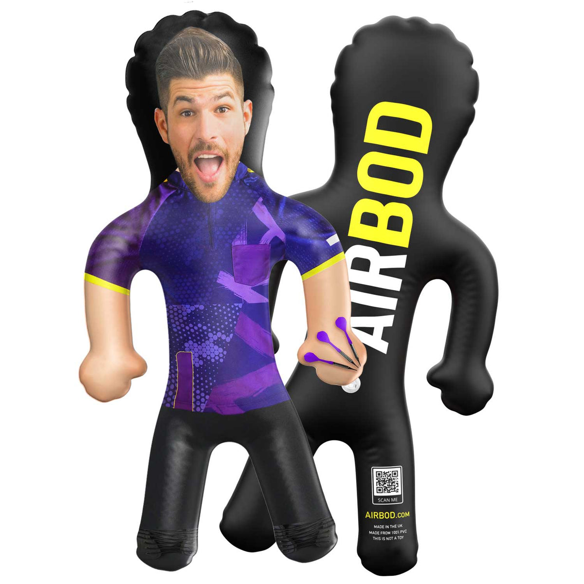 Darts Player Purple Shirt Blow Up Doll