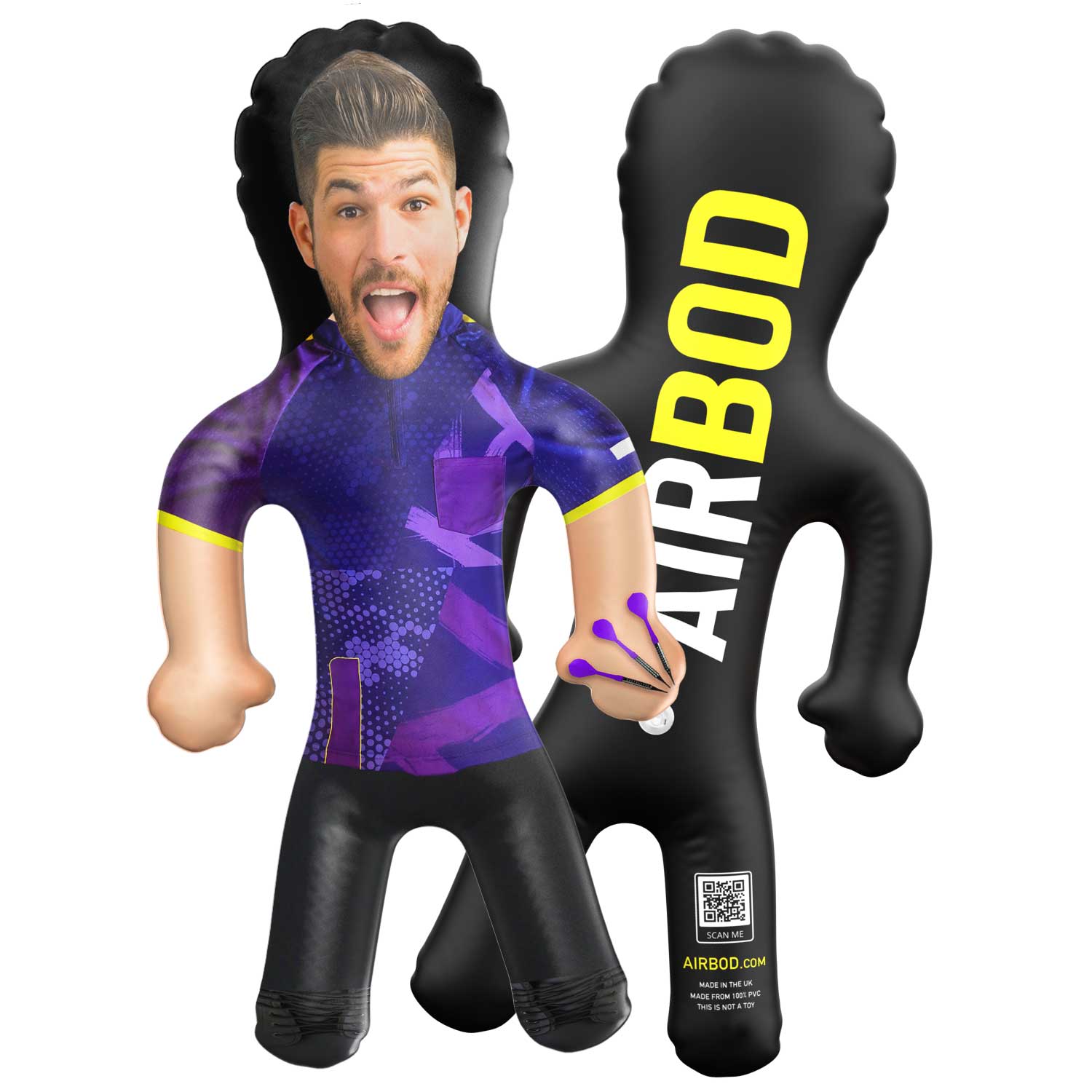 Darts Player Purple Shirt Blow Up Doll