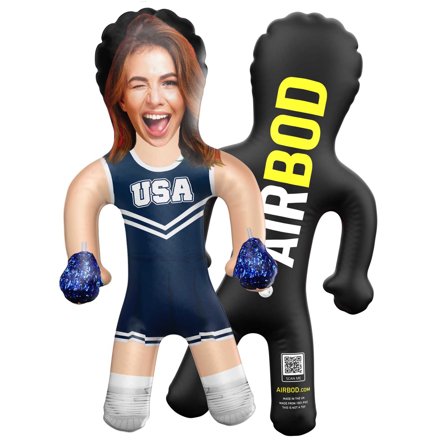 USA Cheerleader Navy Blow Up Doll