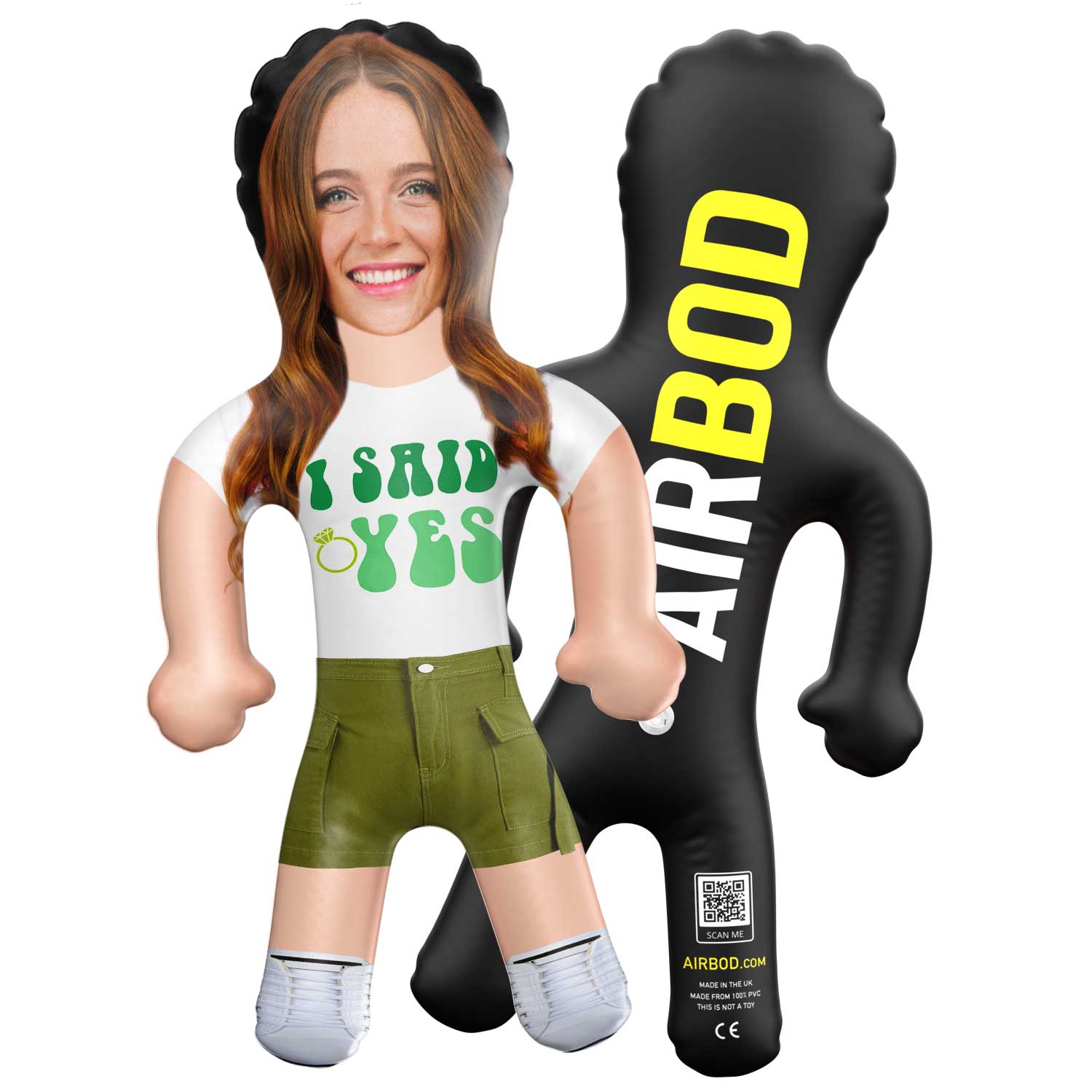 I Said Yes Engagement Tee Green Blow Up Doll