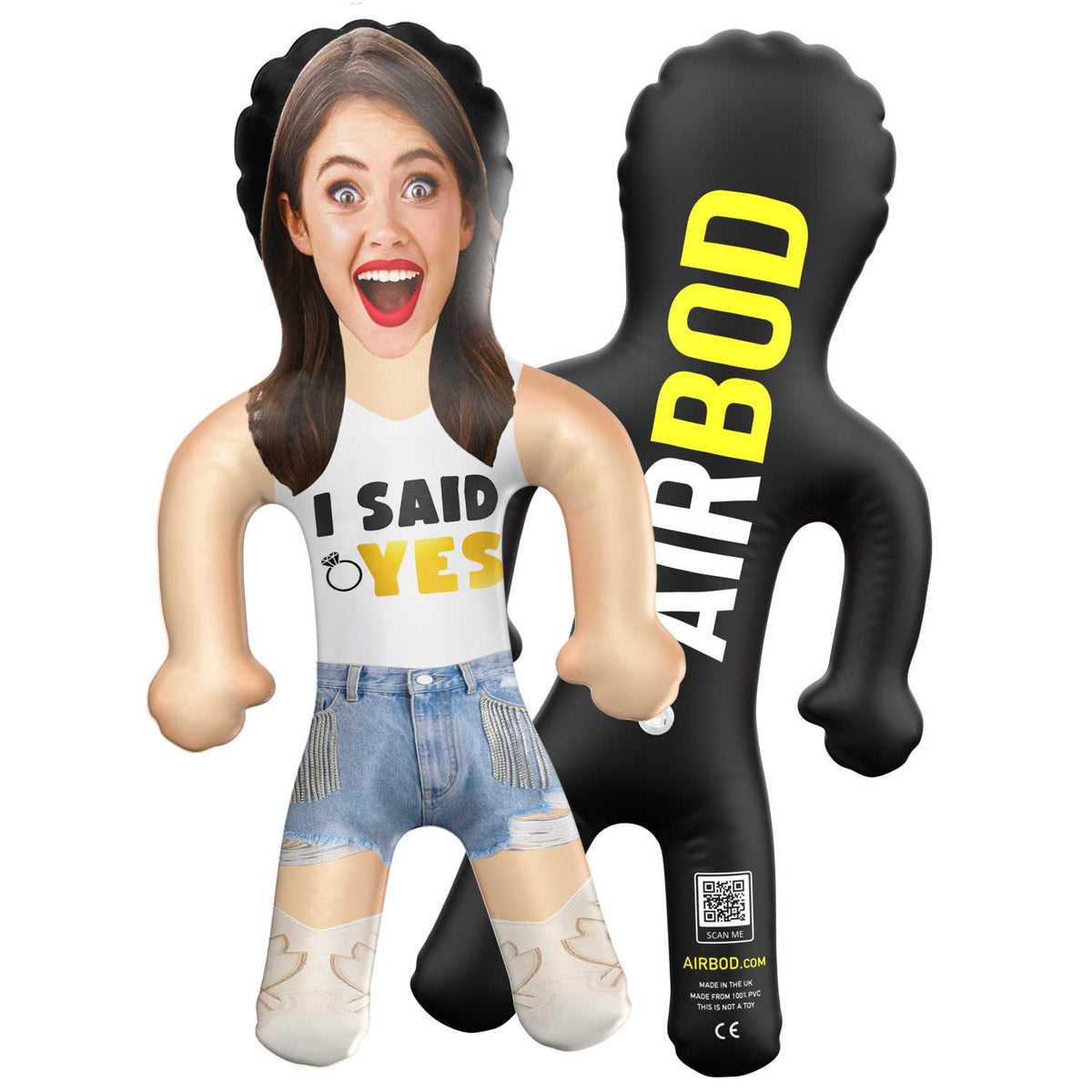 I Said Yes Engagement Vest Gold Blow Up Doll
