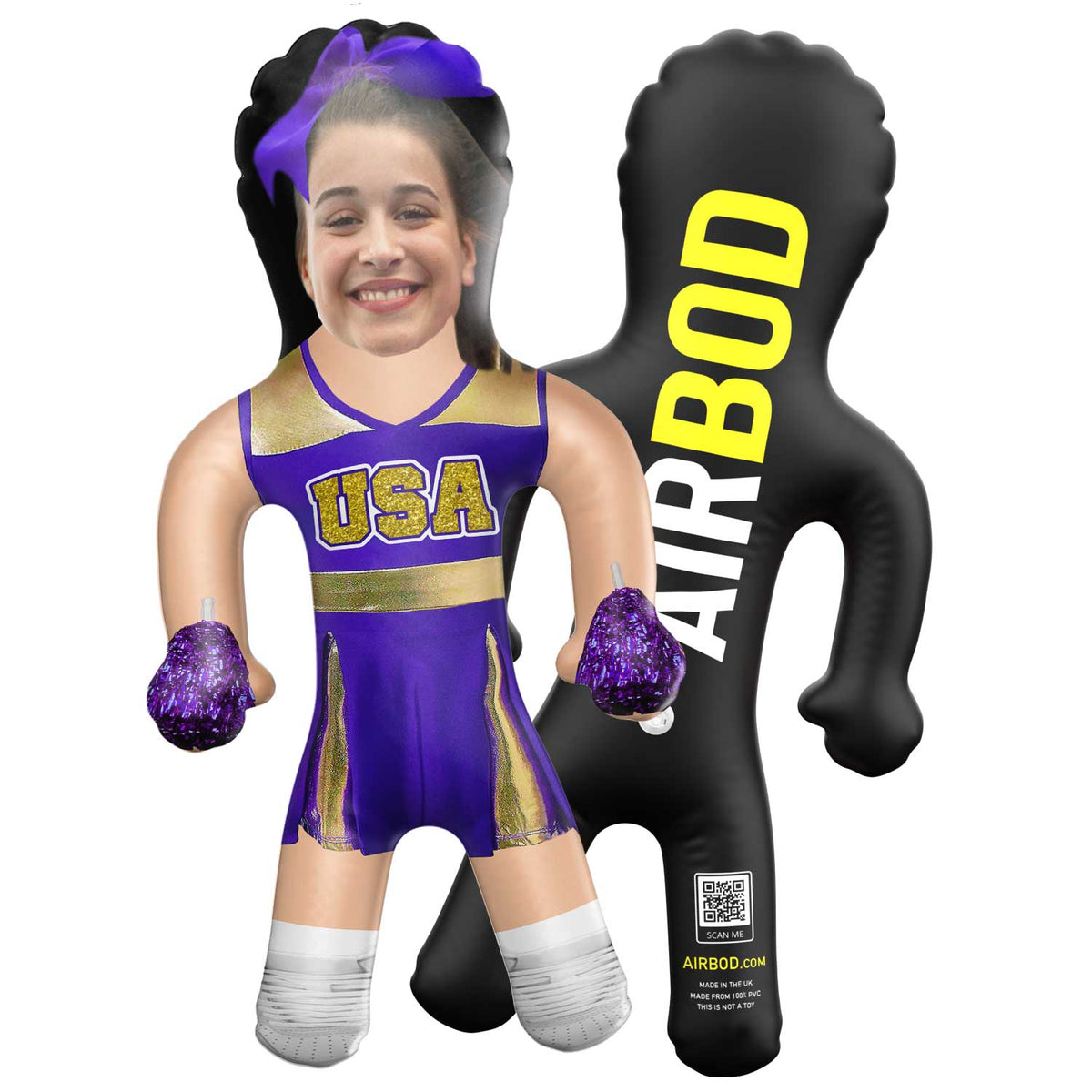 USA Cheerleader Purple Blow Up Doll