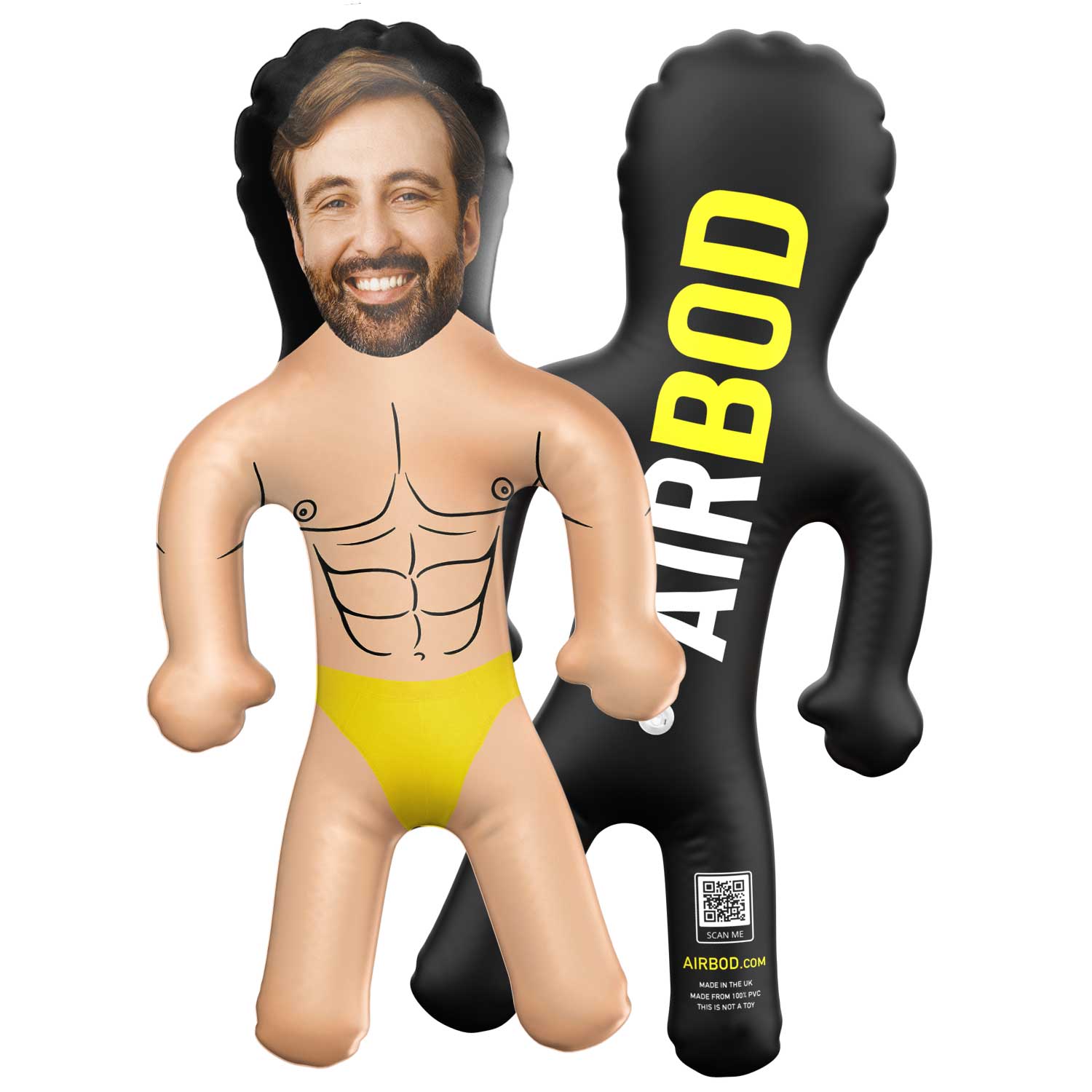 Muscle Guy Yellow Swimmers Blow Up Doll