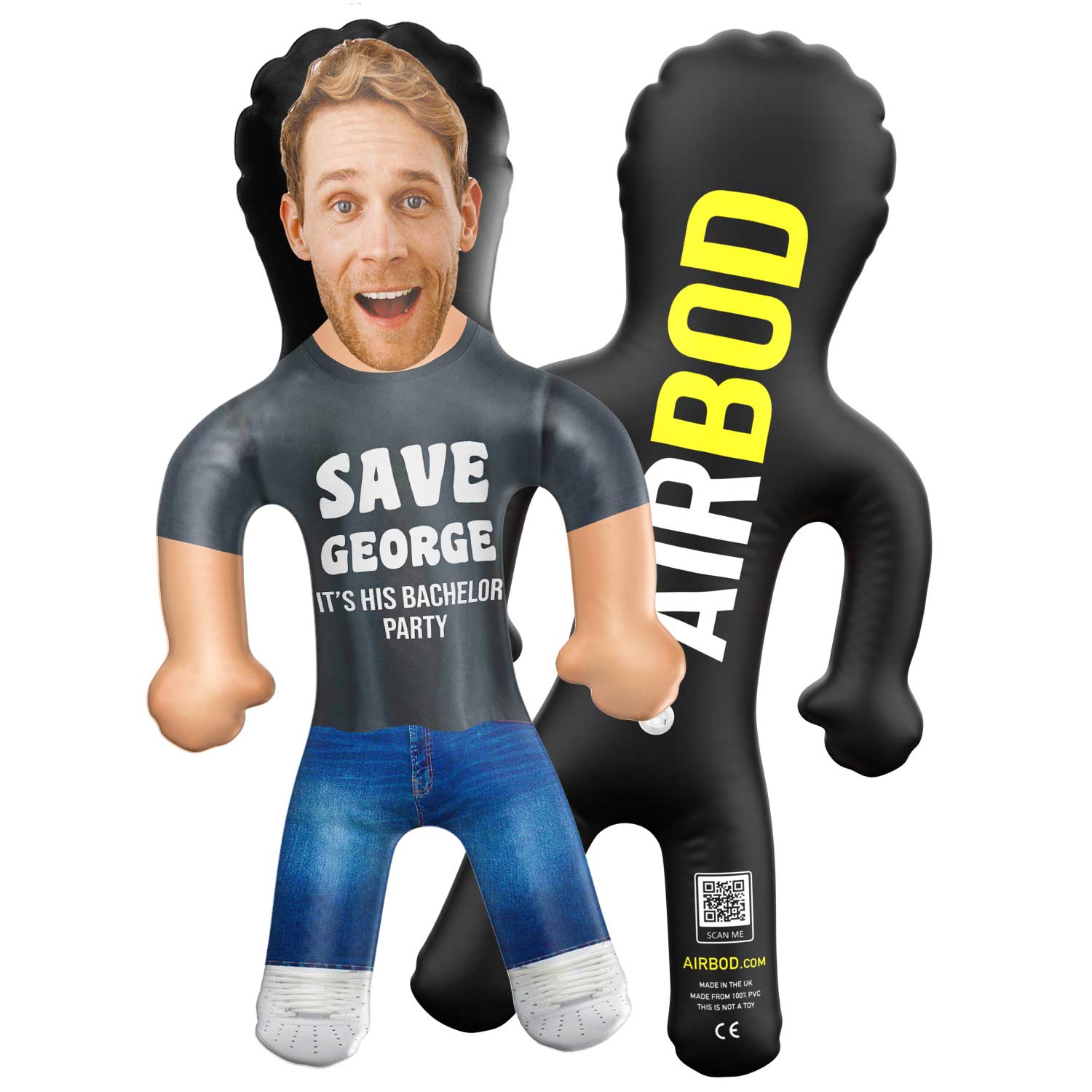 Save *Your Name's* It's His Bachelor Party Blow Up Doll