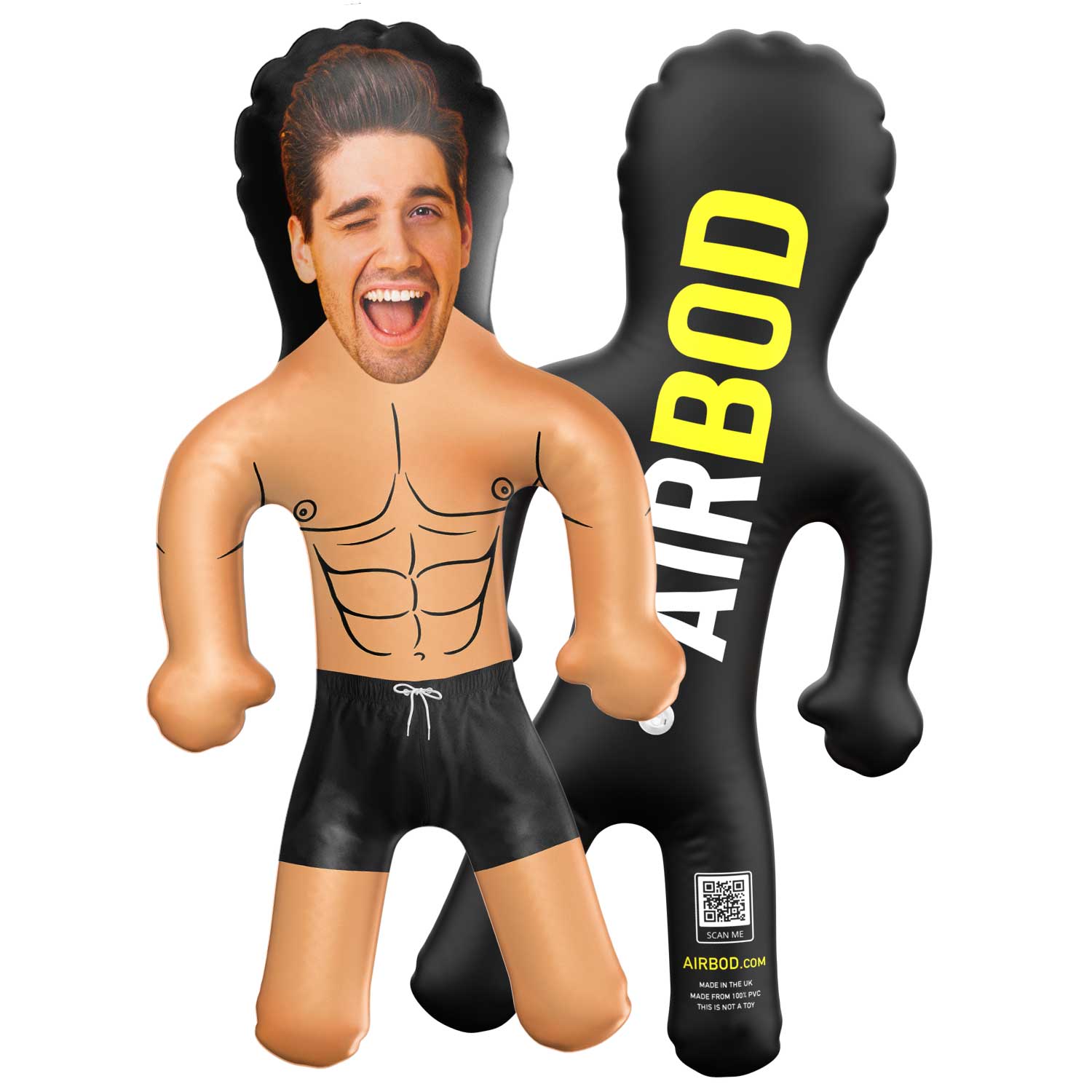 Muscle Guy Black Trunks Blow Up Doll