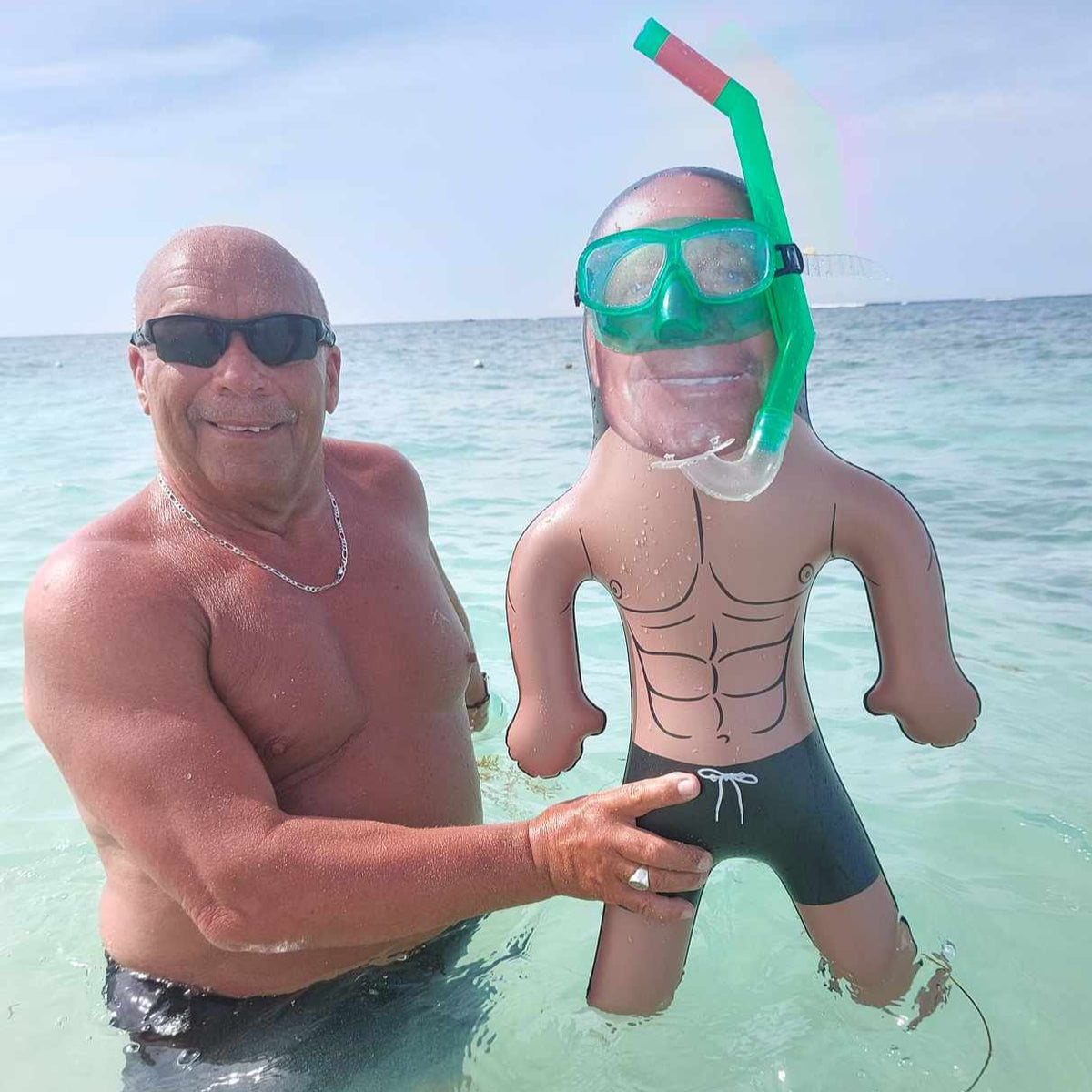 Muscle Guy Black Trunks Blow Up Doll