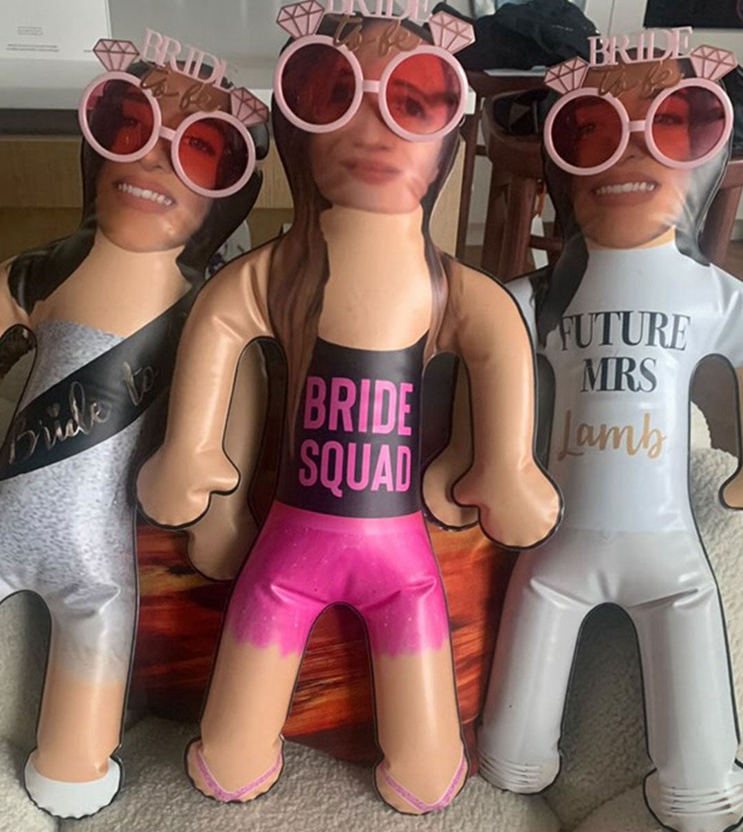 Bride To Be Sash Black & Gold Blow Up Doll