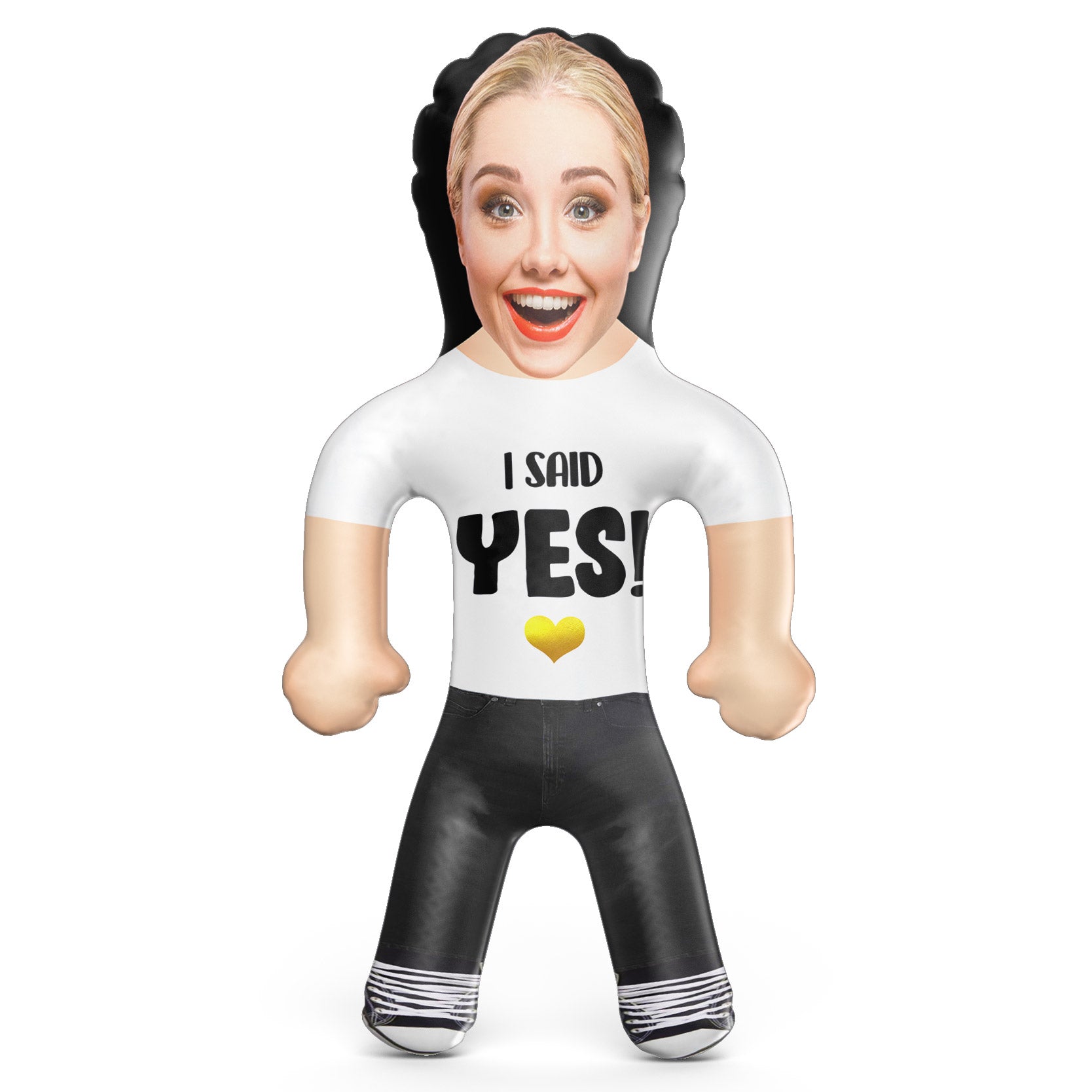 I Said Yes! Engagement Tee Black & Gold Blow Up Doll