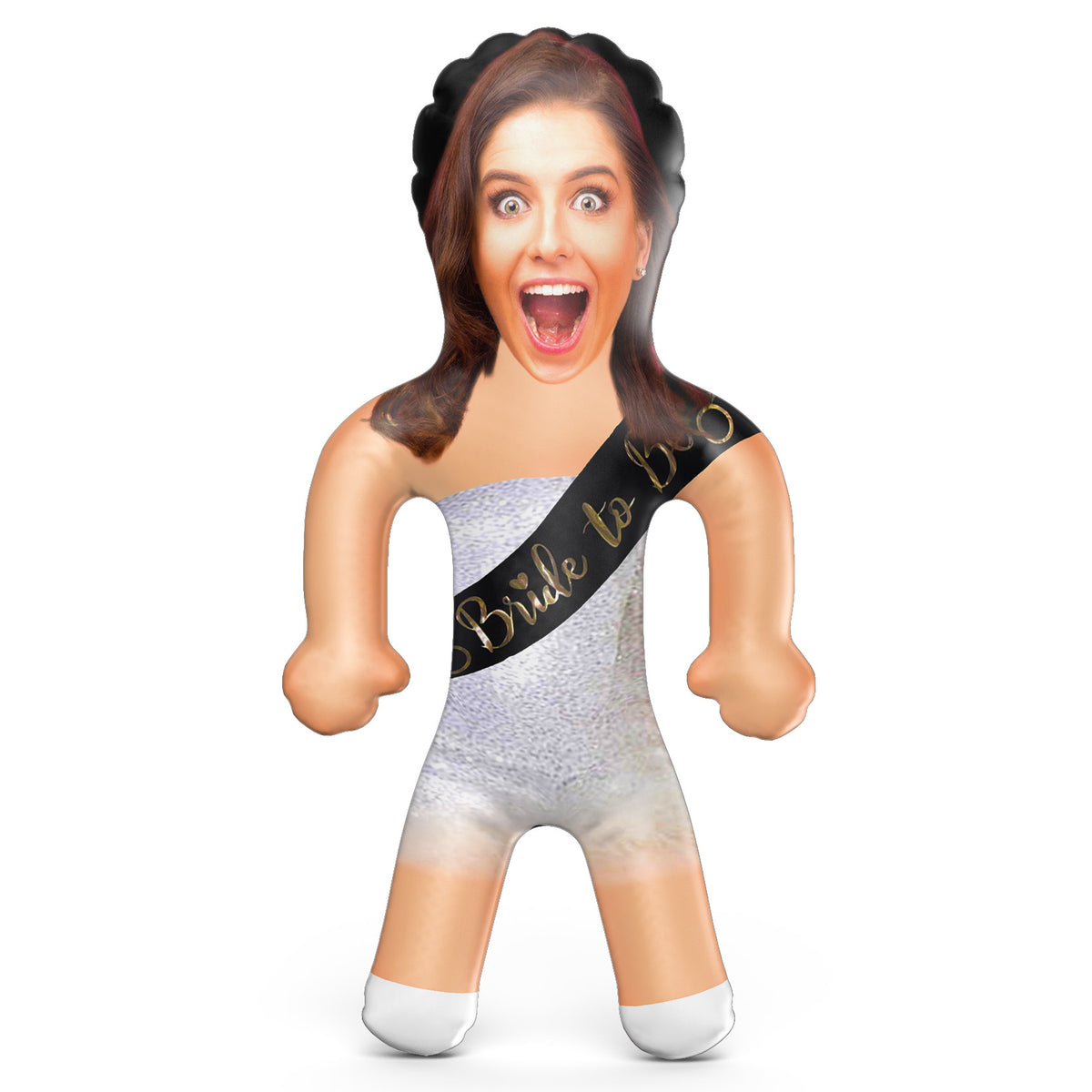 Bride To Be Sash Black & Gold Blow Up Doll