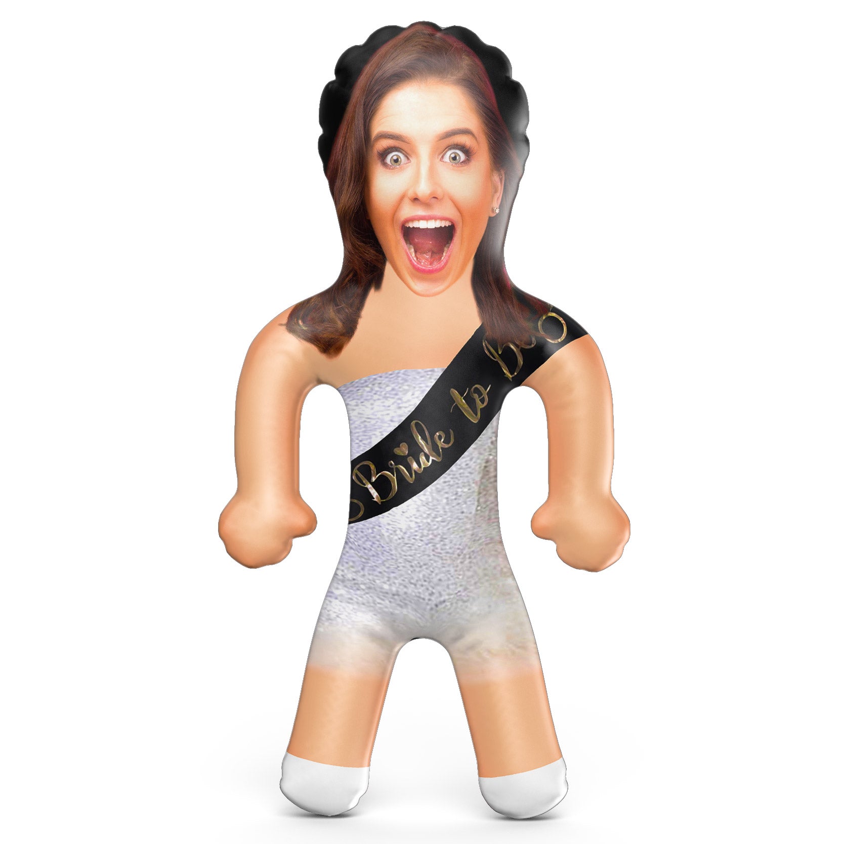 Bride To Be Sash Black & Gold Blow Up Doll