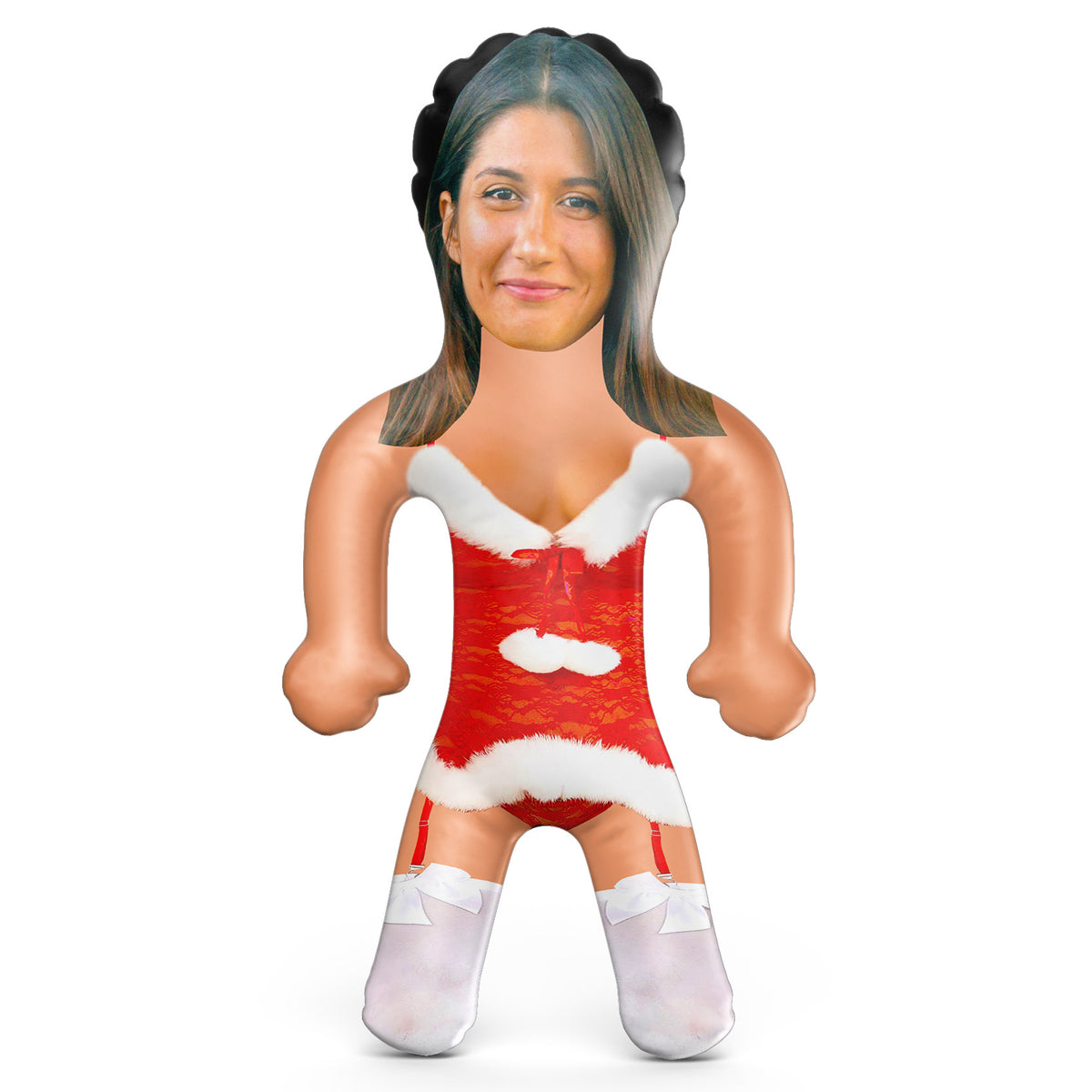 Sexy Christmas Outift With White Stockings Blow Up Doll