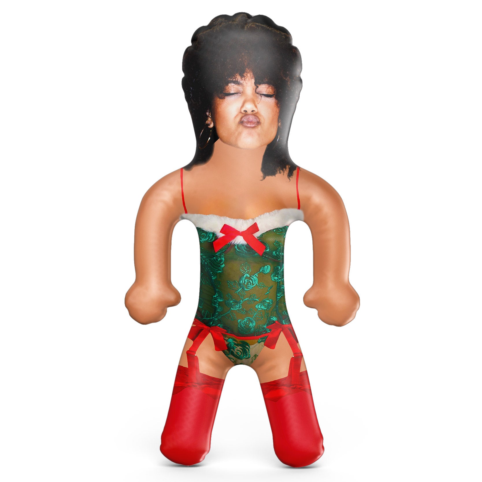 Sexy Green Christmas Lingerie With Red Stockings Blow Up Doll