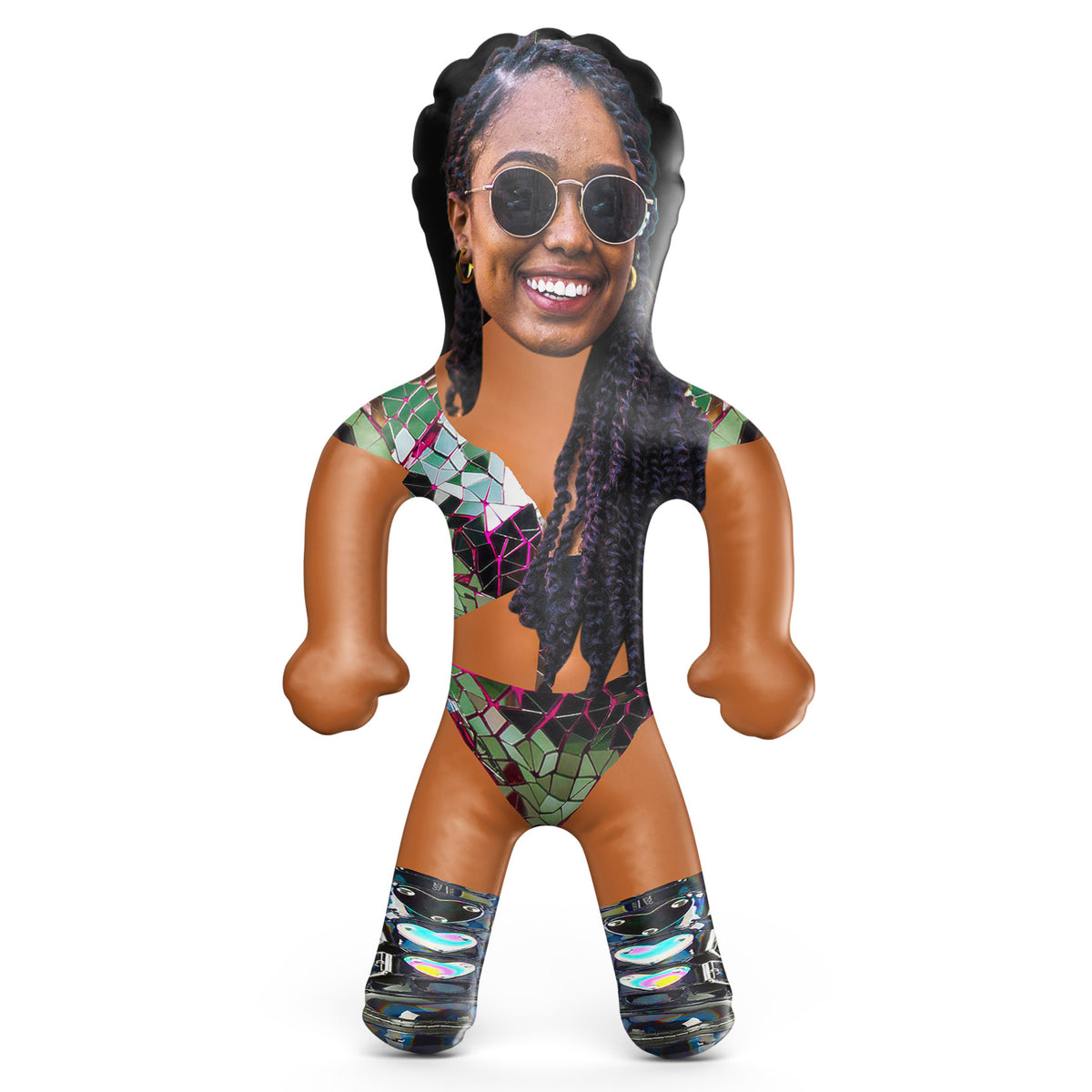 Geometric Silver Festival Girl Blow Up Doll