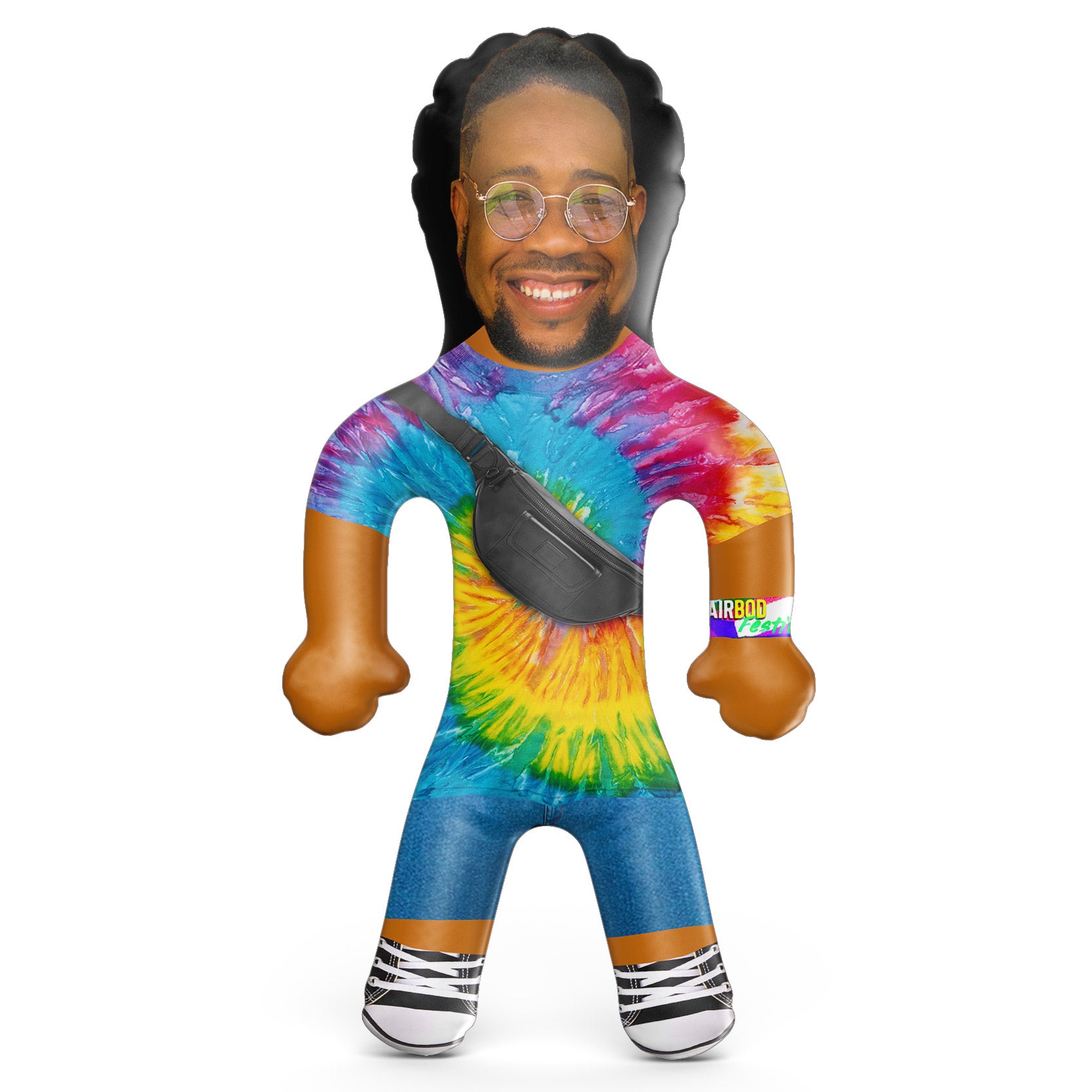 Tie Dye Male Festival Tee Blow Up Doll