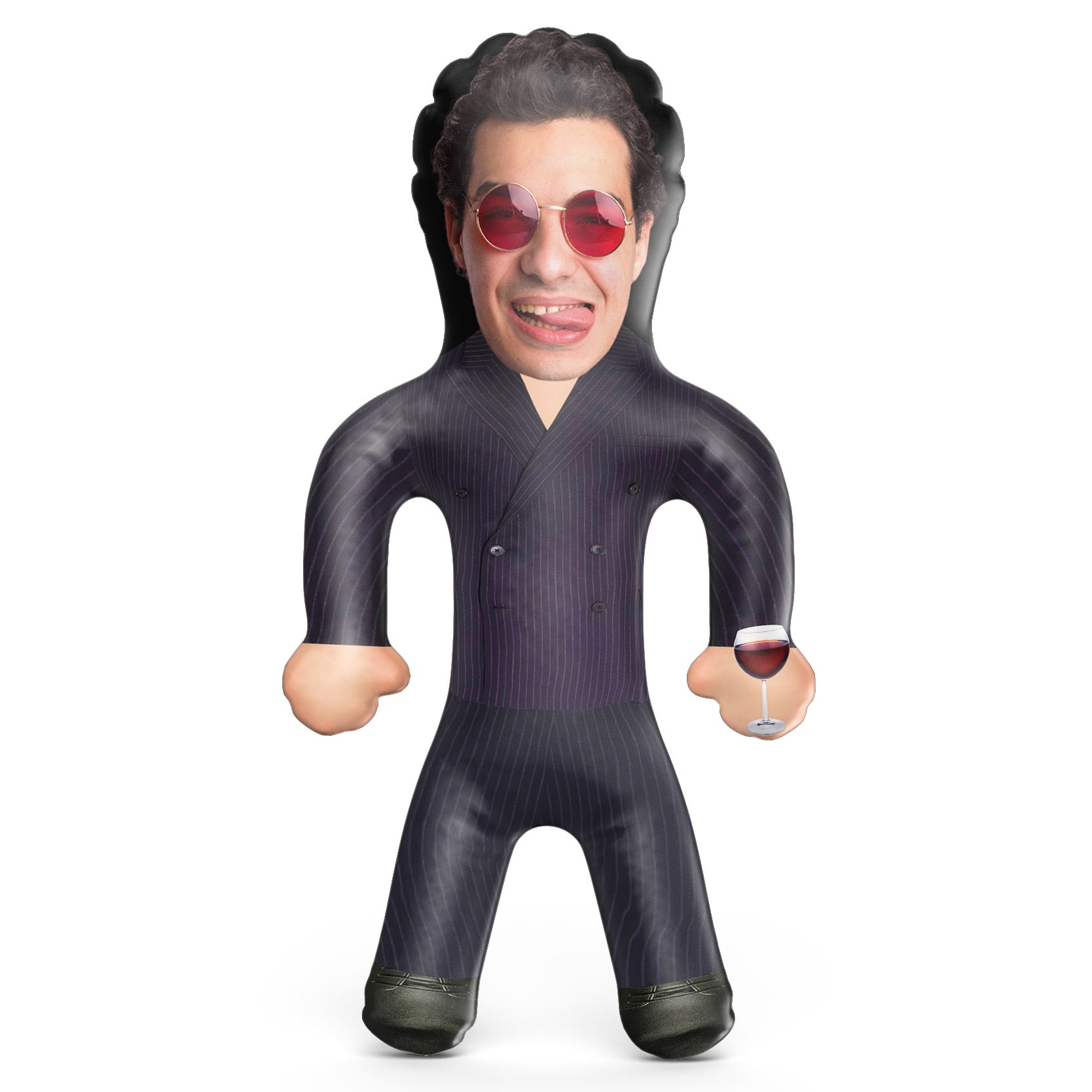 Pinstripe Suit Red Wine Drinker Blow Up Doll