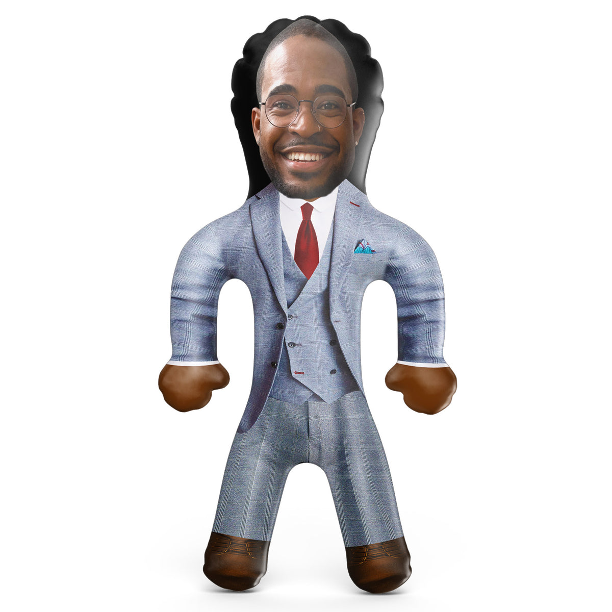 Grey Suit Red Tie Blow Up Doll