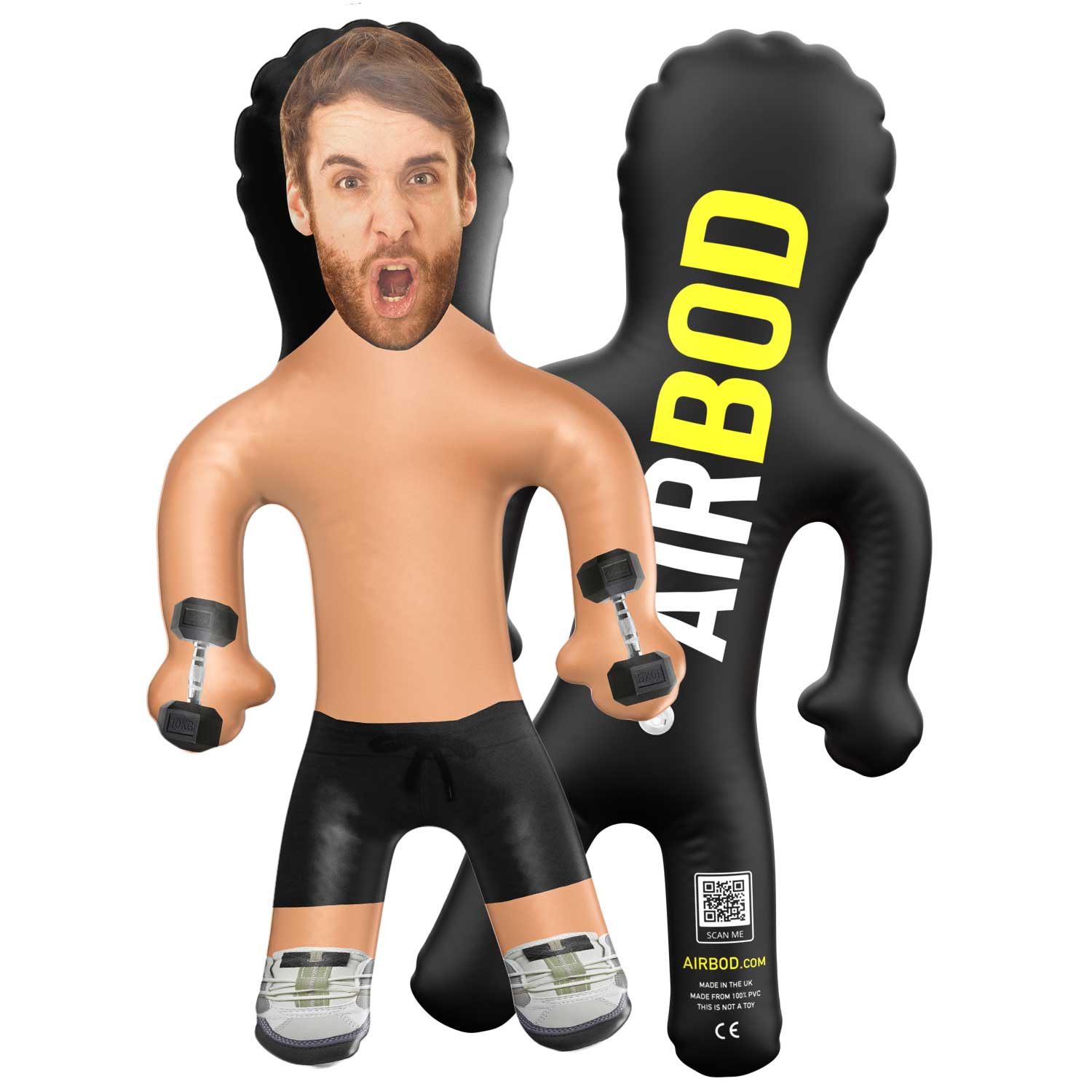 Gym Man With Weights Blow Up Doll