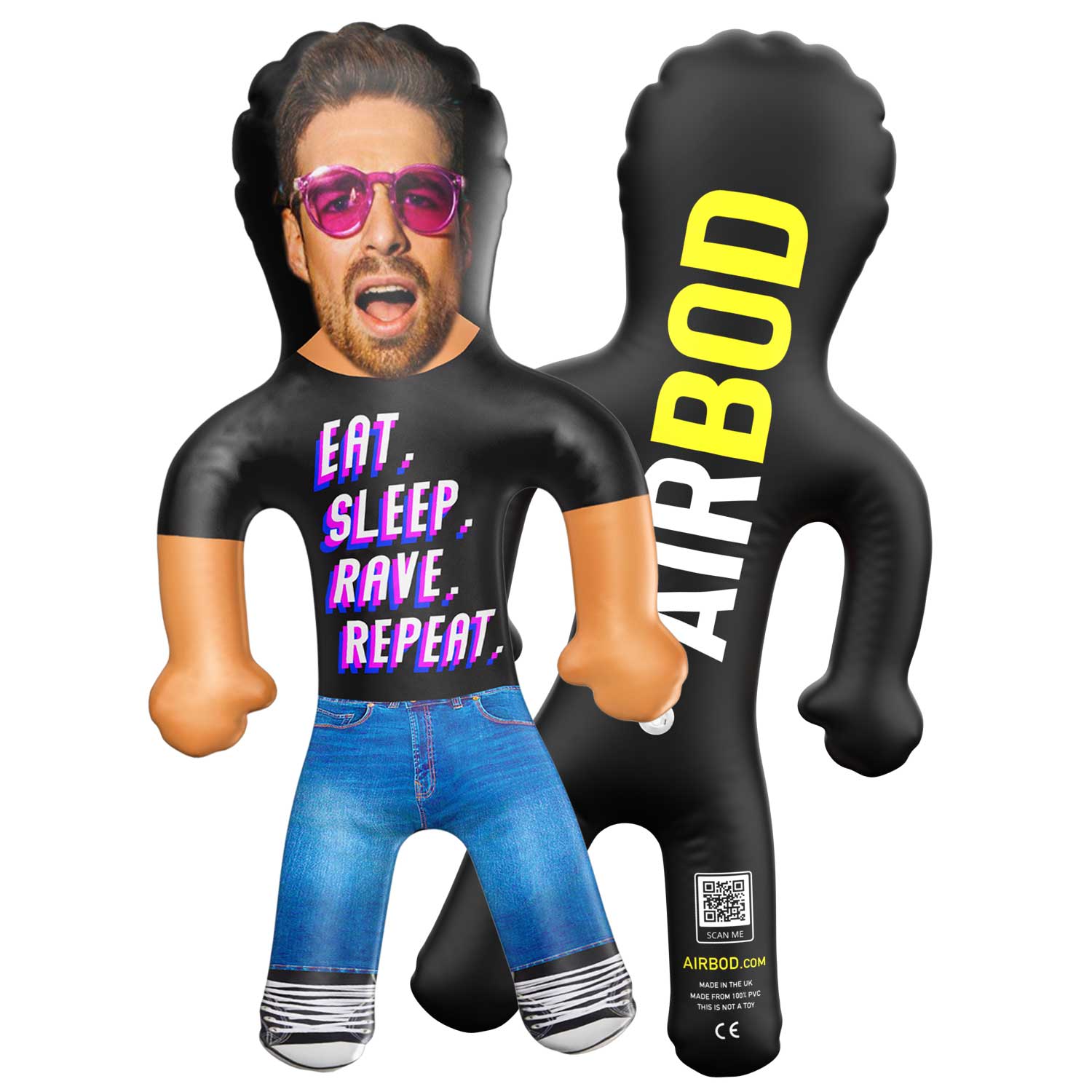 Eat. Sleep. Rave. Repeat Blow Up Doll