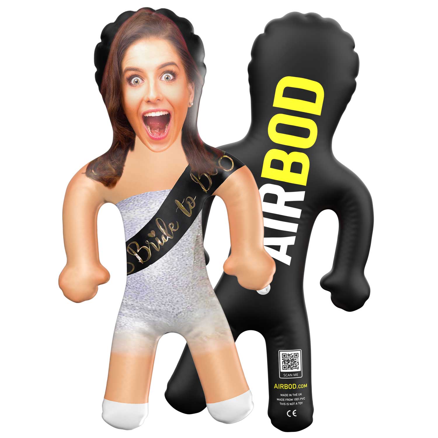 Bride To Be Sash Black & Gold Blow Up Doll