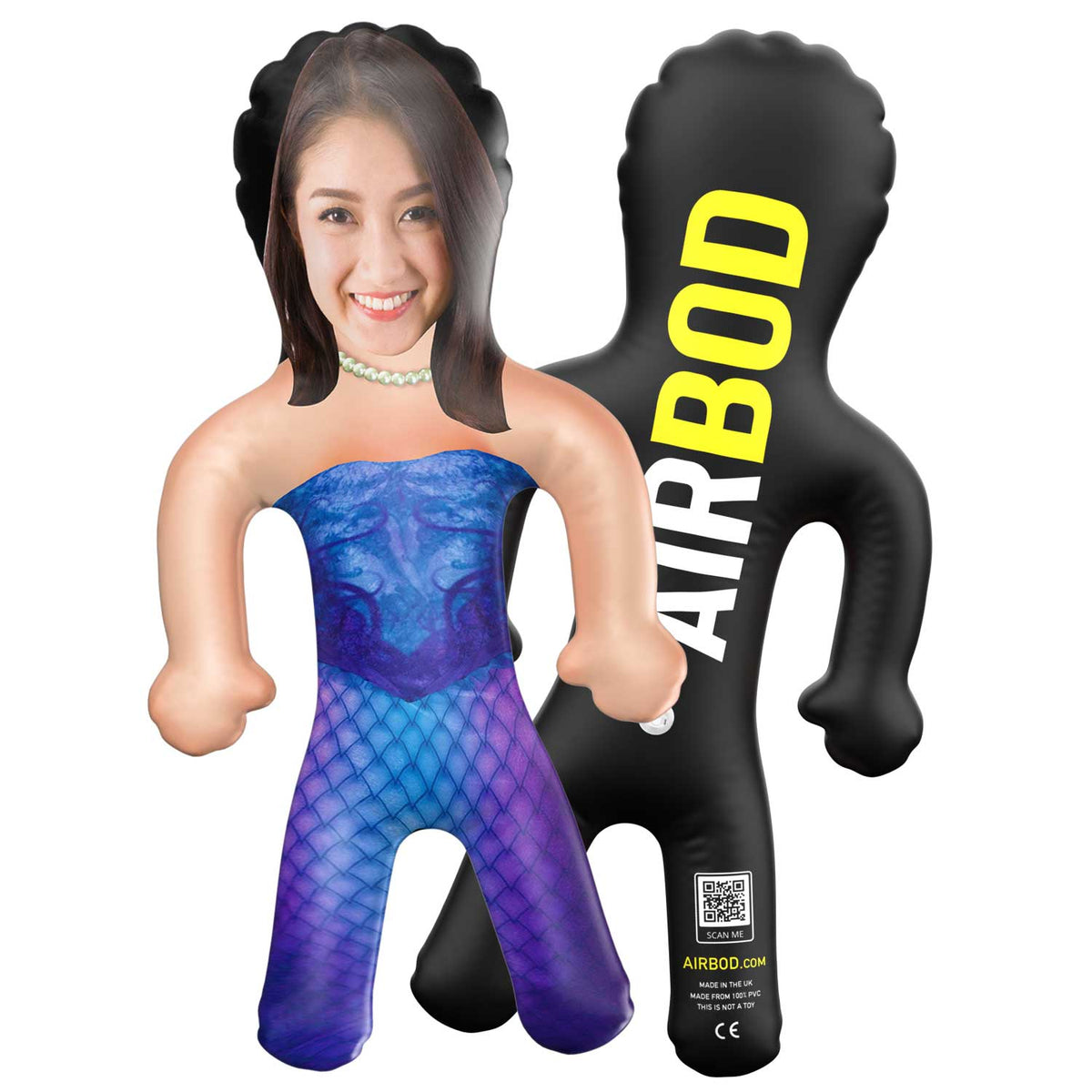 Full Body Mermaid With Pearl Necklace Blow Up Doll