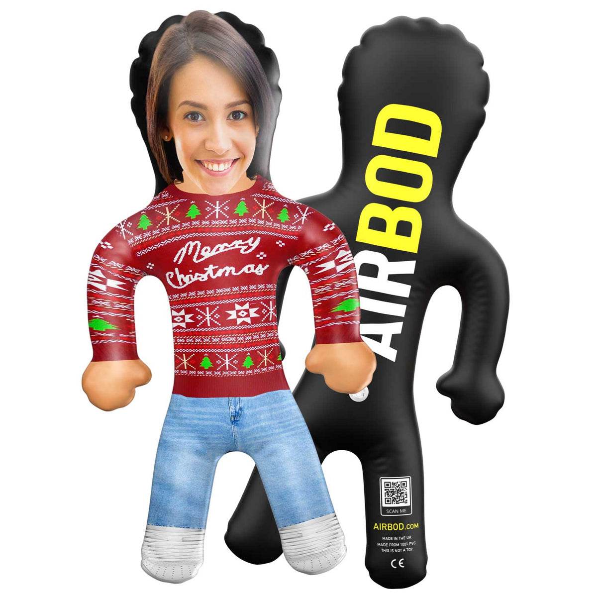 Red Merry Christmas Jumper Blow Up Doll