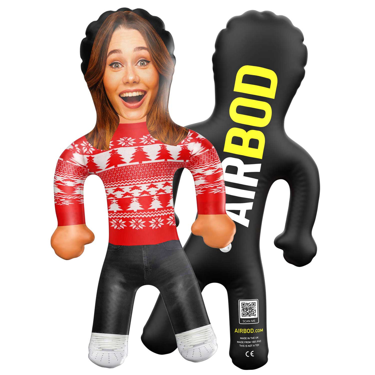 Red Christmas Trees Jumper Blow Up Doll