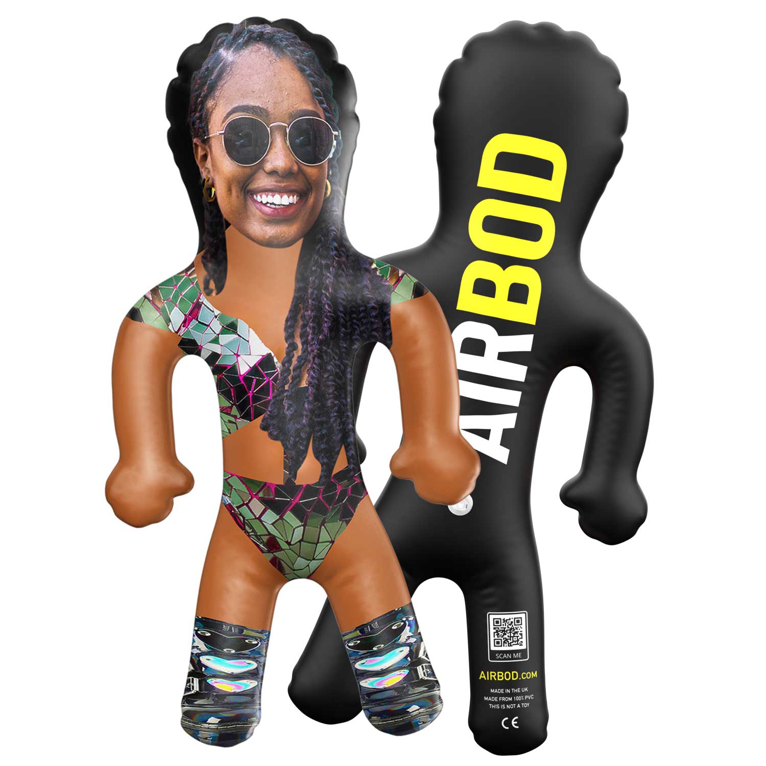 Geometric Silver Festival Girl Blow Up Doll