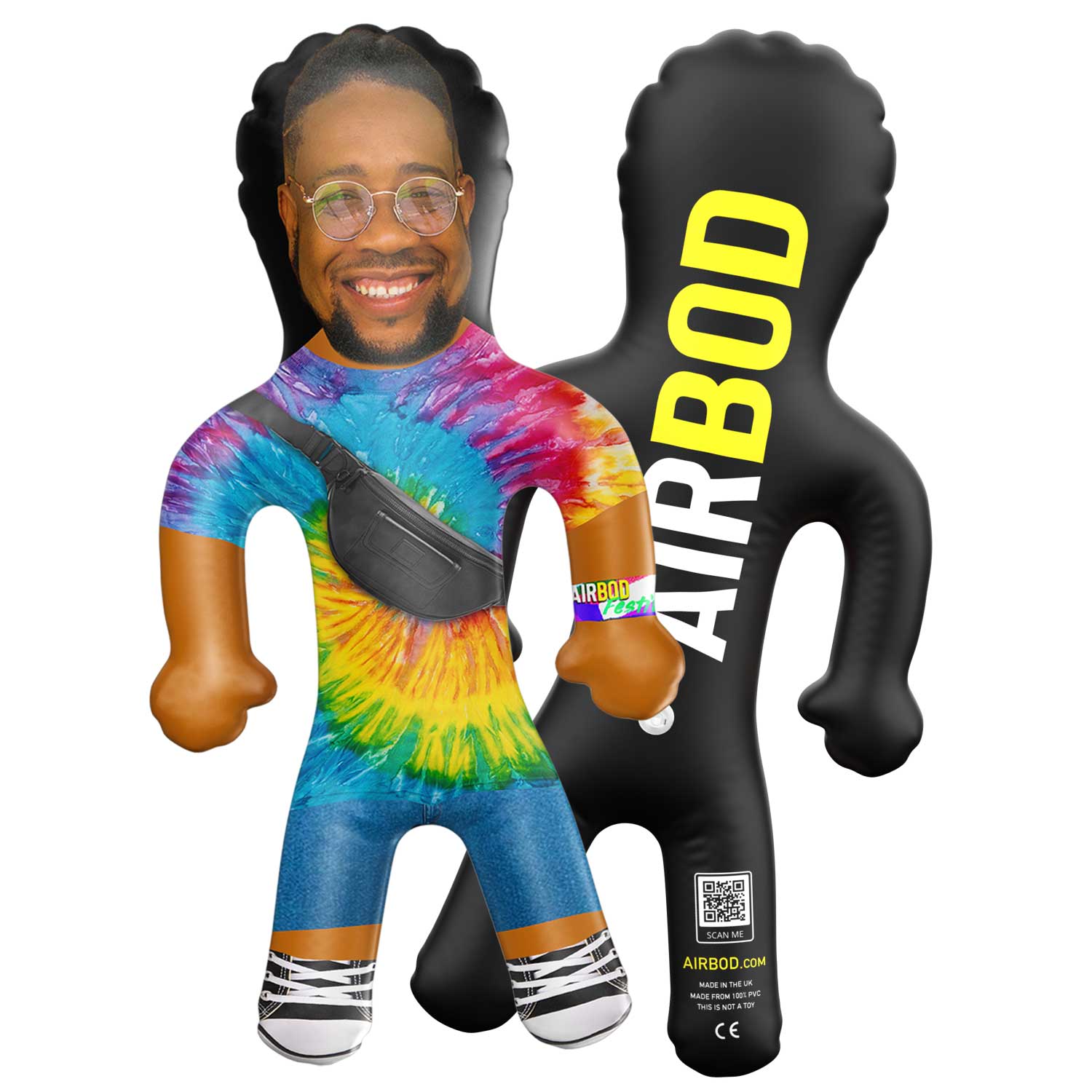 Tie Dye Male Festival Tee Blow Up Doll